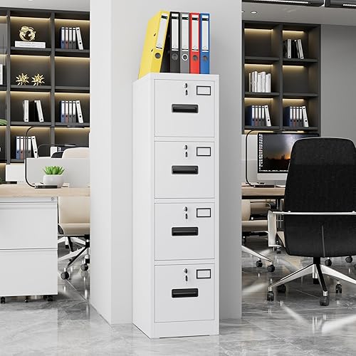 Miniatura 2 de METAN Archivador de 2 cajones con cerradura, archivador vertical de metal para oficina en casa, archivador de acero con bloqueo para colgar carpetas