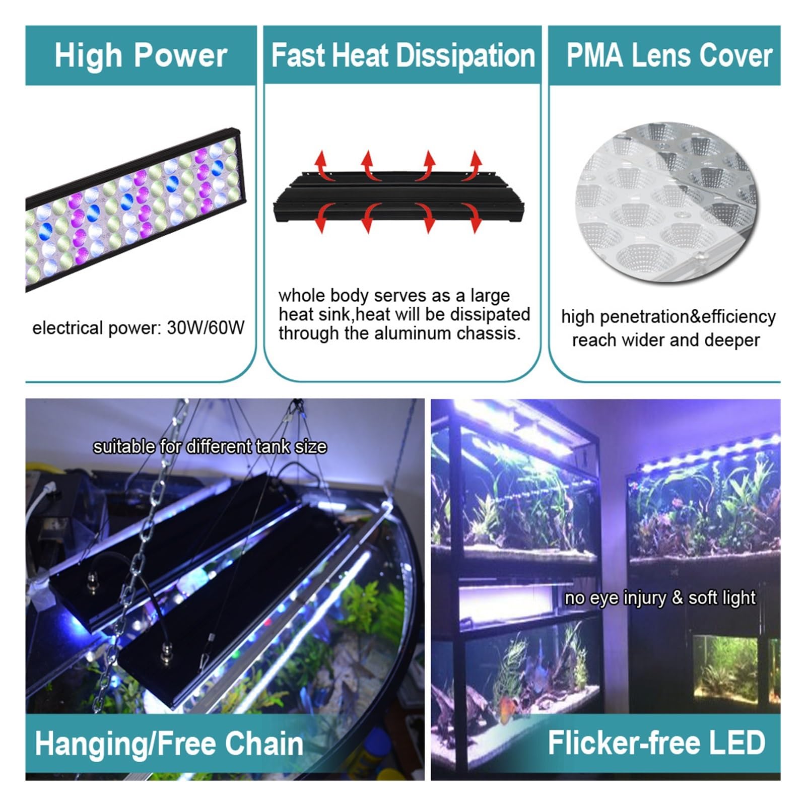 Światło do akwarium, 60cm-150cm WRGB oświetlenie LED do akwarium z timerem potężne oświetlenie do akwarium akwaria oświetlenie dekoracyjne świeżo posadzone światła(For 100-140cm Tank)