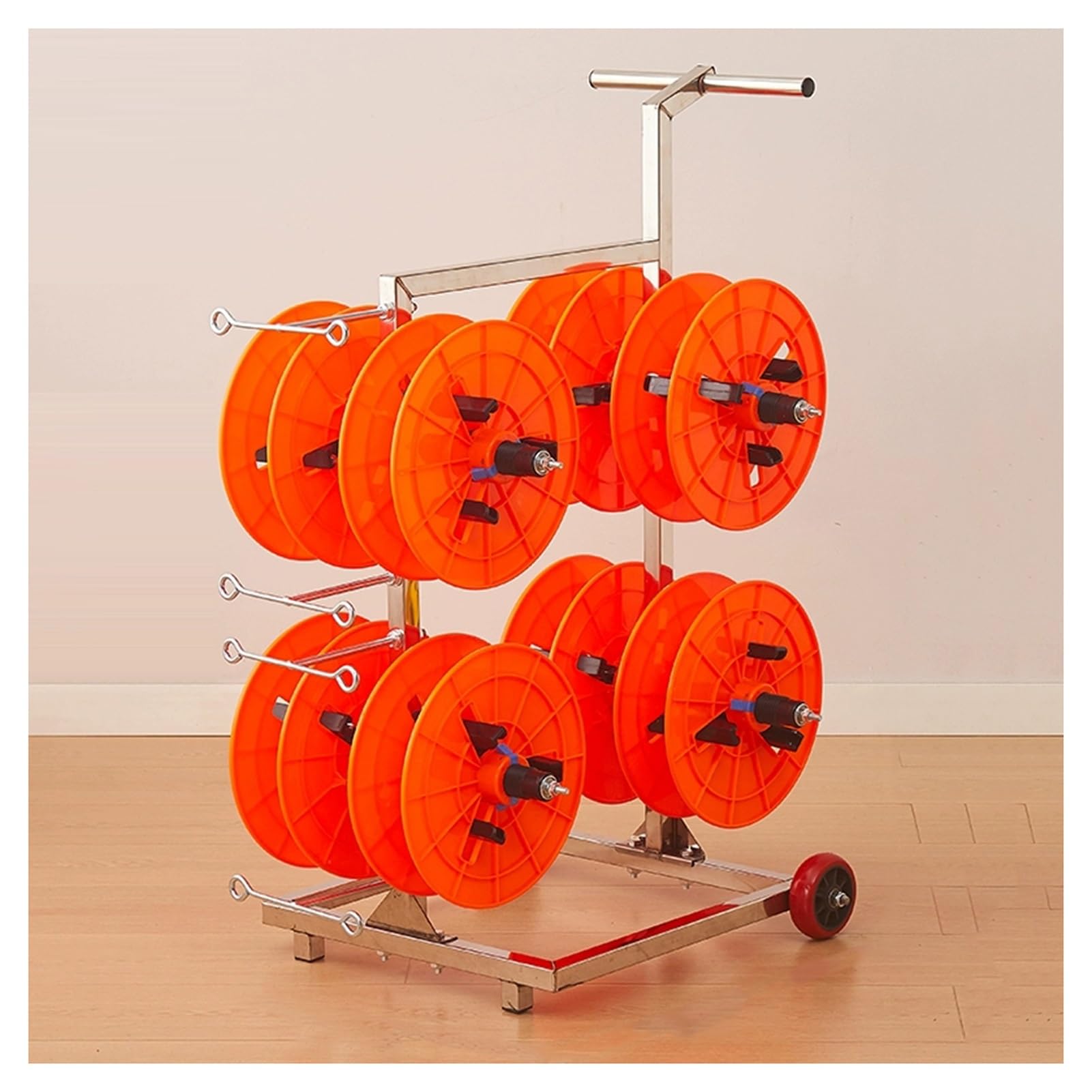 Soporte de bobina de alambre multicapa para evitar enredos de cables
