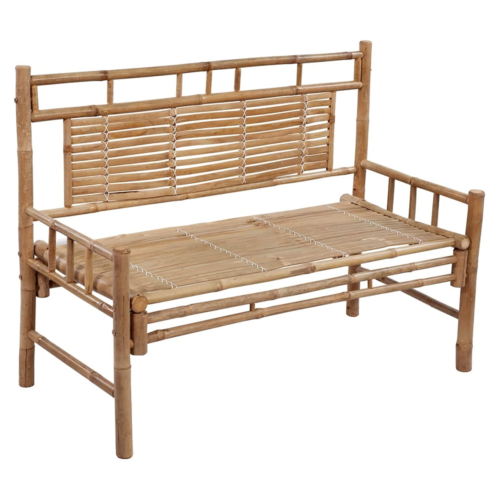LAPOOH ławka ogrodowa, ławka ogrodowa, ławka ogrodowa, ławka do siedzenia, z bambusową poduszką 120 cm
