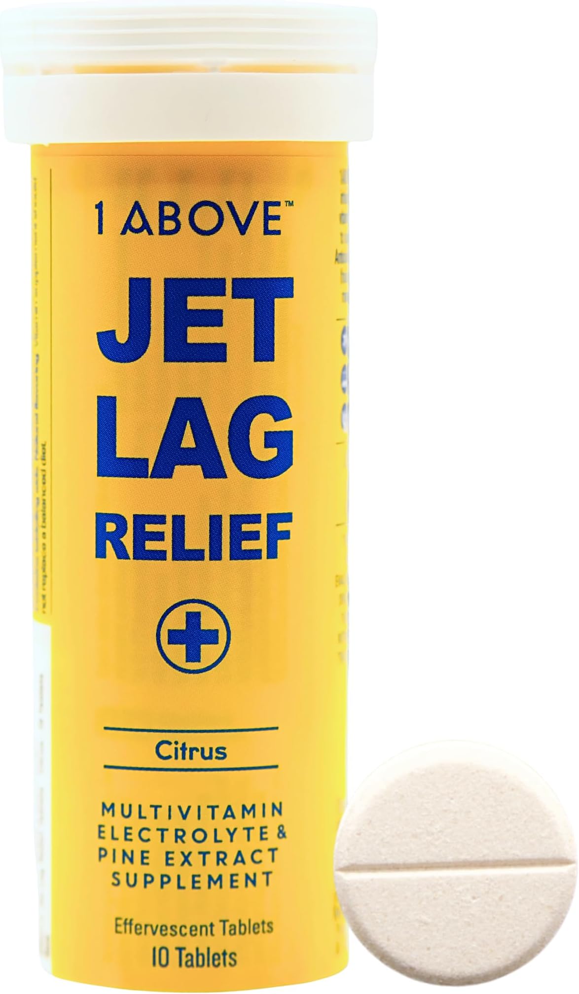 Jet Lag Relief Tablets, Citrus-Flavored, 10 Tablets | Effervescent Multivitamin, Pycnogenol Travel Supplement, Hydration & Energy Support, Immune Support & Faster Recovery