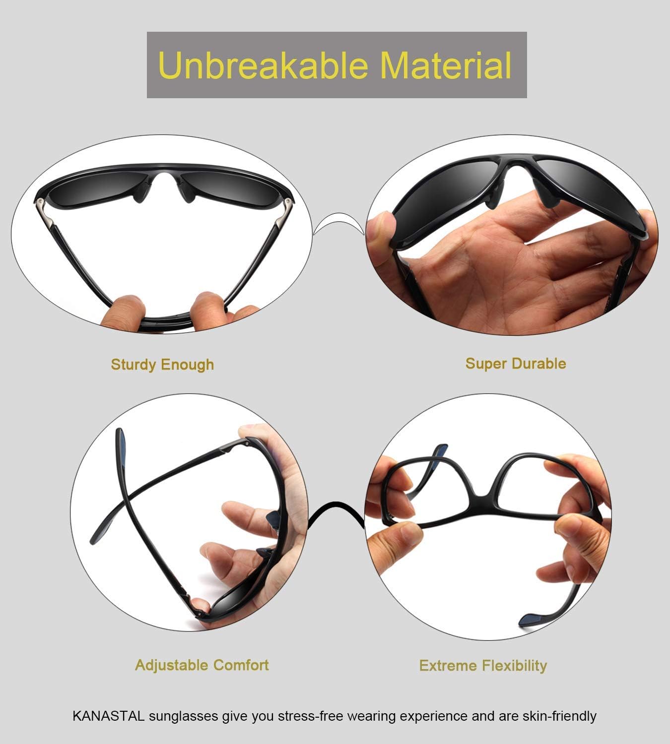 KANASTAL Sunglasses Men Women Sports Sun Glasses Polarized UV400 Square Racing Fishing Sunglasses - Image 3