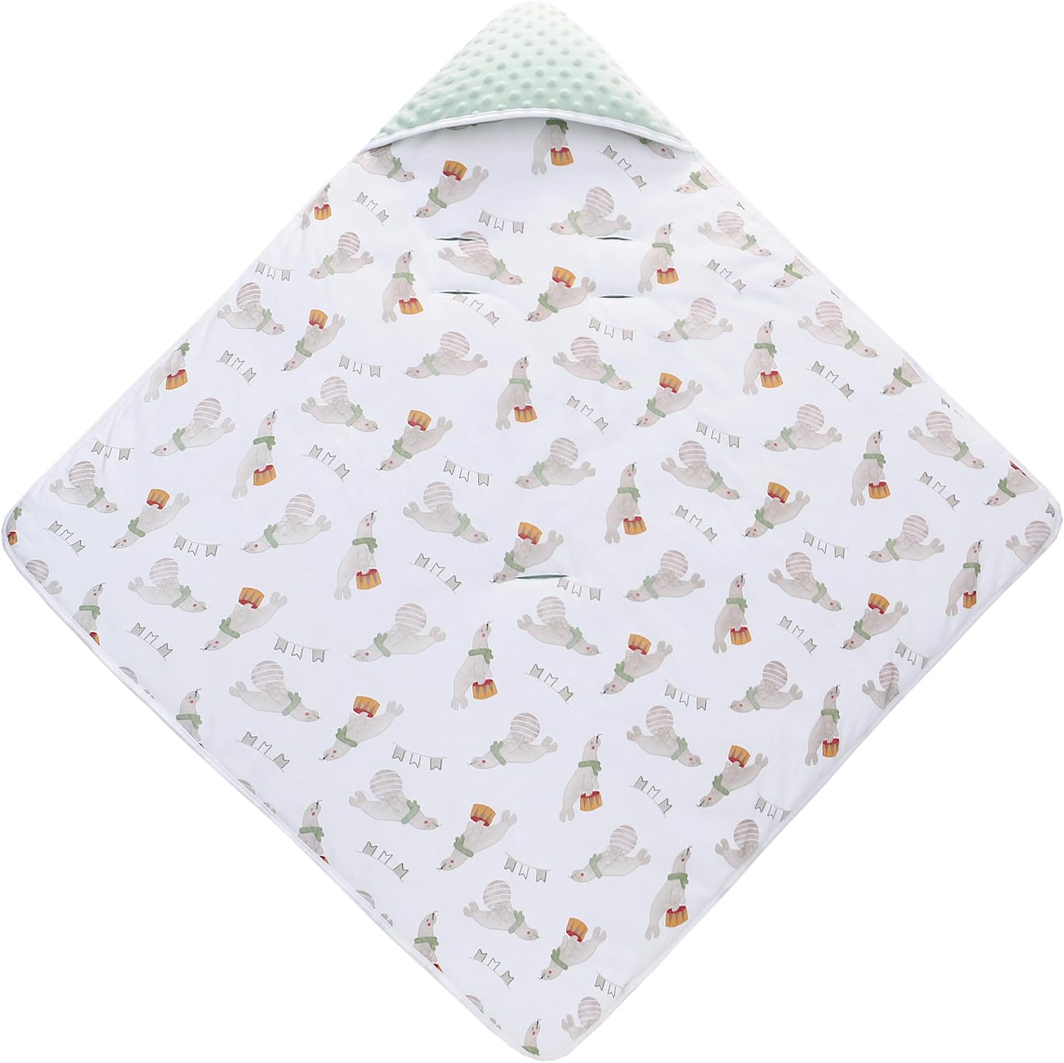 Miracle Baby Car Seat Swaddle Blanket, 2.5 TOG Breathable Cotton Stroller Blanket with 3-Point Harness, Soft Minky Dot Wrap for Infant Boy Girl, 35.4"x35.4"