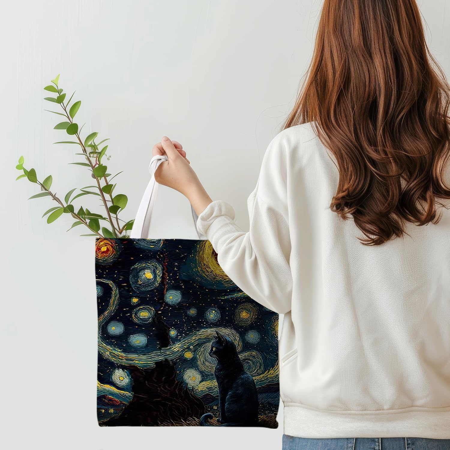 Tote Bag, Lovers Gifts for Women, Cat Mom Lady Gifts, - Image 2