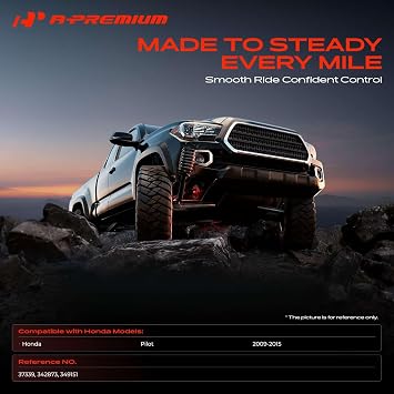A-Premium Rear Shock Absorbers, Set of 2 - Compatible with Honda