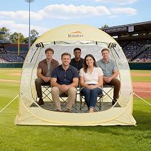 Lenotos Pop Up Sports Tent, Instant Clear Bubble Tent, with Removable Top Cover, Outdoor All Weather Shelter, for Watching Sports, Cheering, Fishing and Camping72" L x 72" W x 65" H