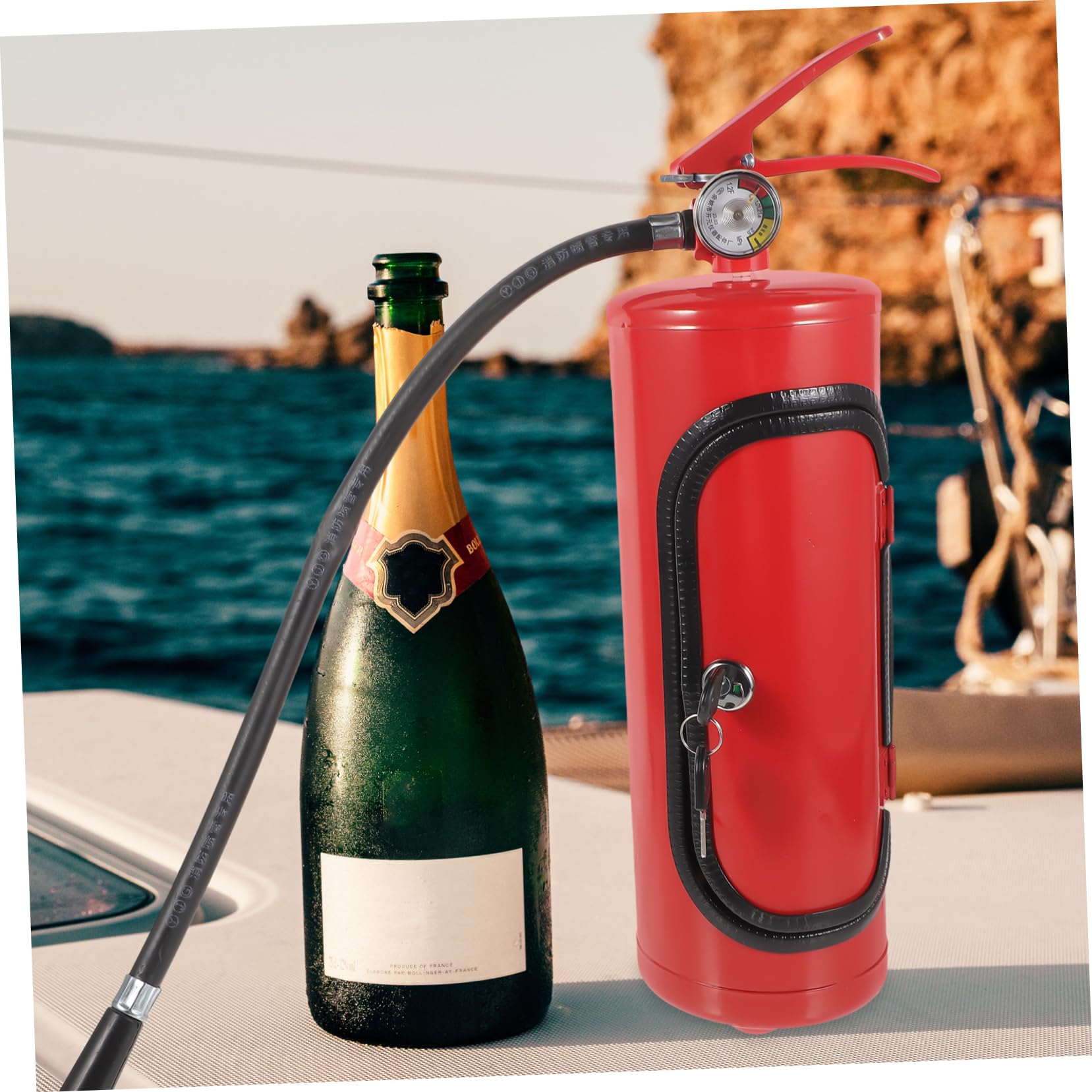 Feuerlöscher Weinkabinett Wein Aufbewahrungsbox Für Rotwein Mit Modernem Metall Design Und Kompakter Größe Ideal Als Jungengeschenk Und Dekoration