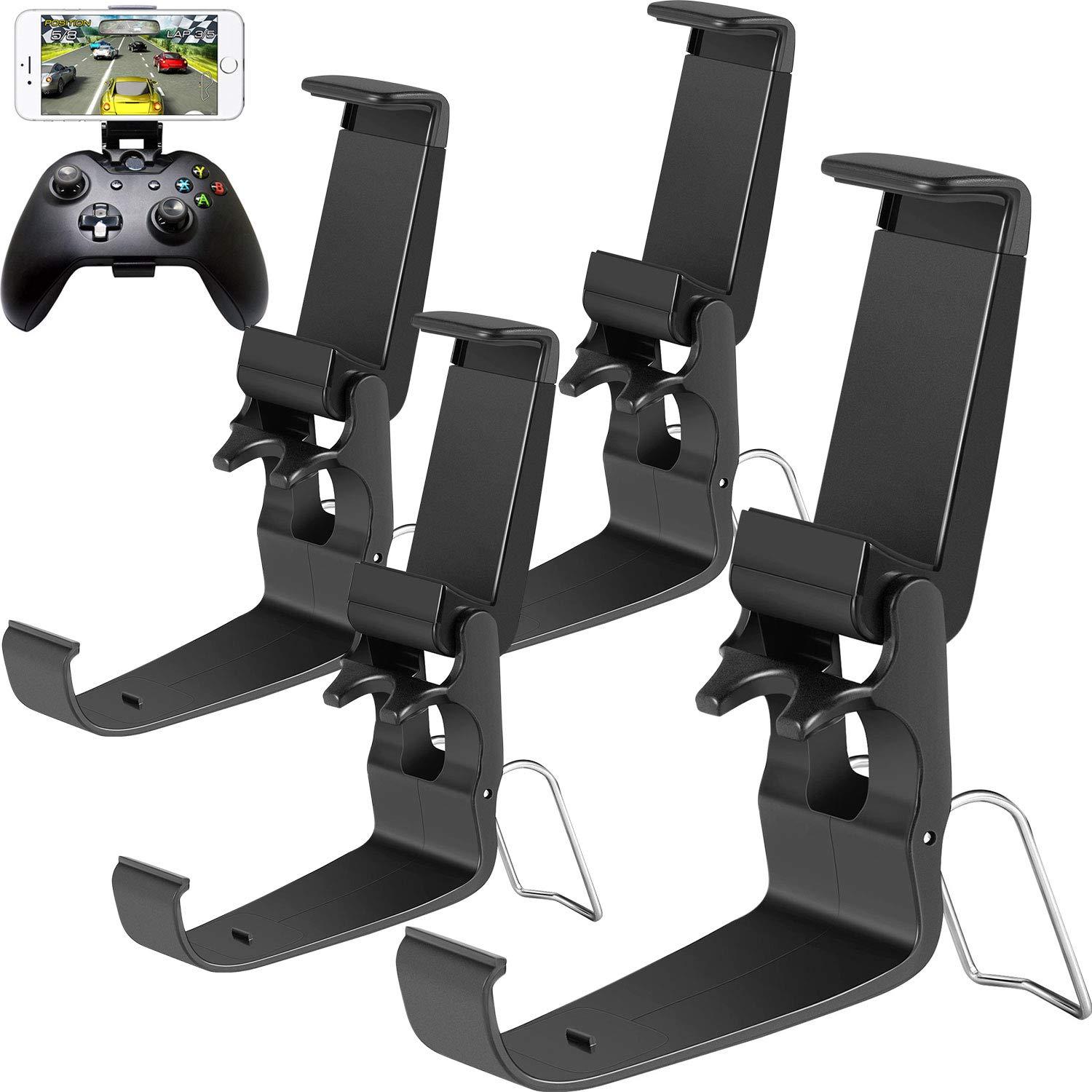 Jovitec Phone Clip One Foldable Controller Phone Clip Holder Game Clamp Mount Clamp for Xbox, Android , Mobile Phone Smart Phone (4 Pack)