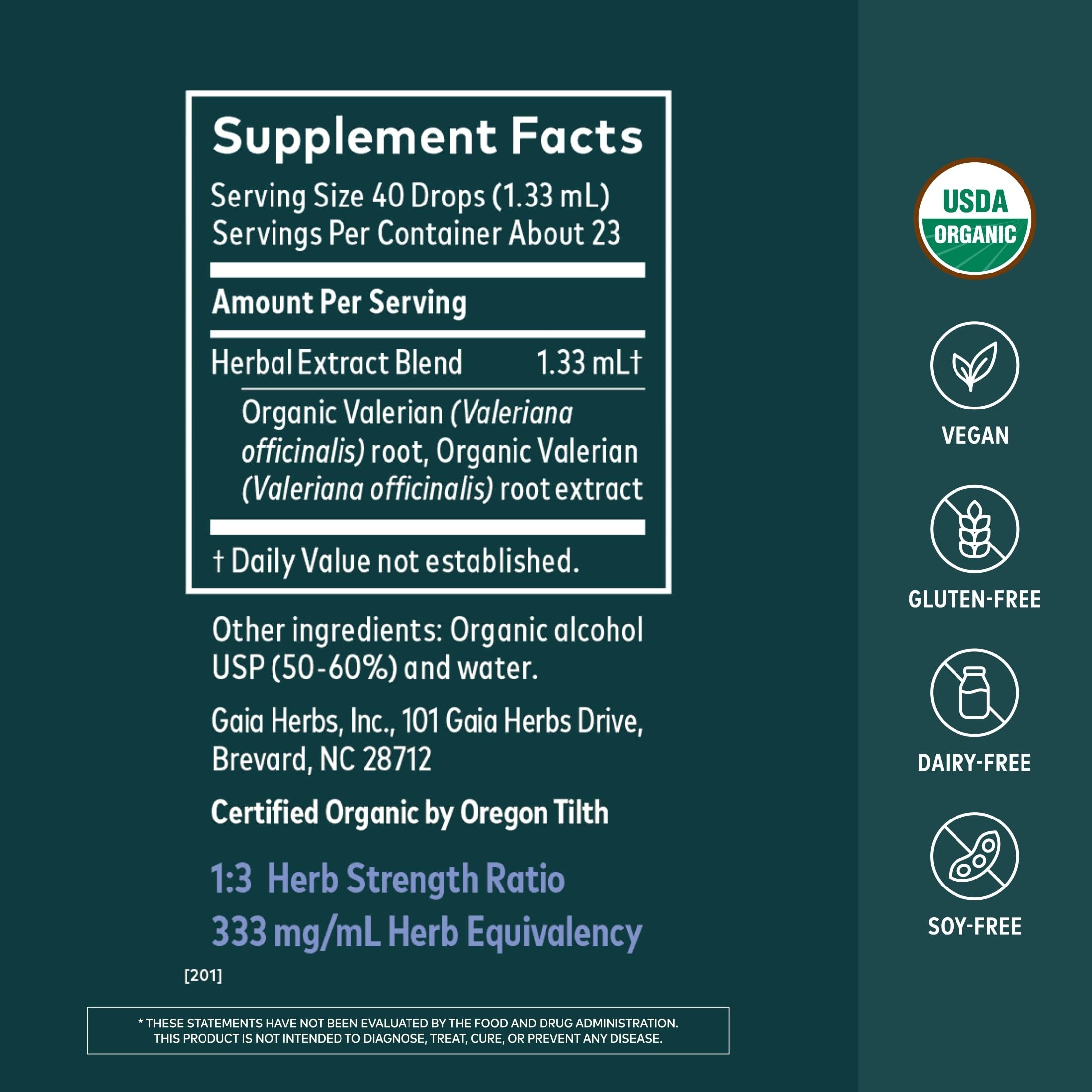 Gaia Herbs Valerian Root, 1 Fl Oz, 23 Servings — Amazon image 2