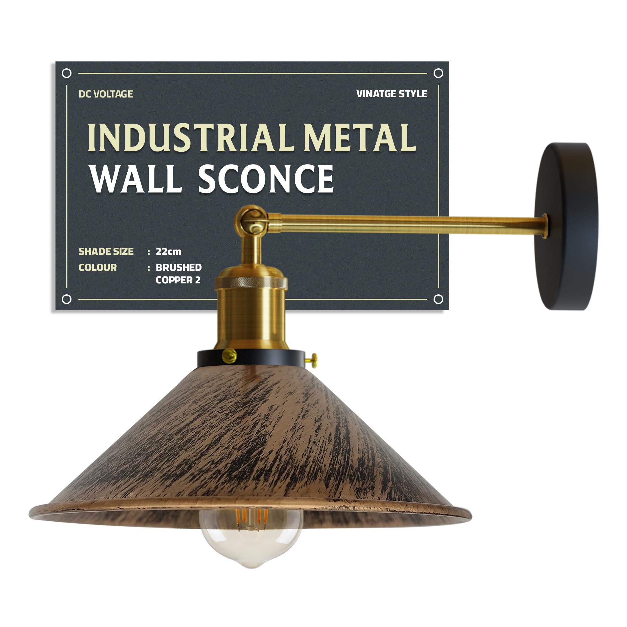 DC VOLTAGE Industrial Metal Wall Lights Indoor Wall Sconce Lighting Wall Lamp Fixture โ image 1