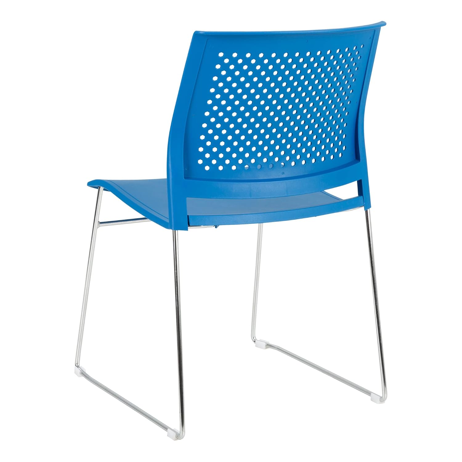 Norwood Commercial Furniture Chrome Sled Base Office Stack Chair with Perforated Seatback (Pack of 5), Brilliant Blue : Office Products