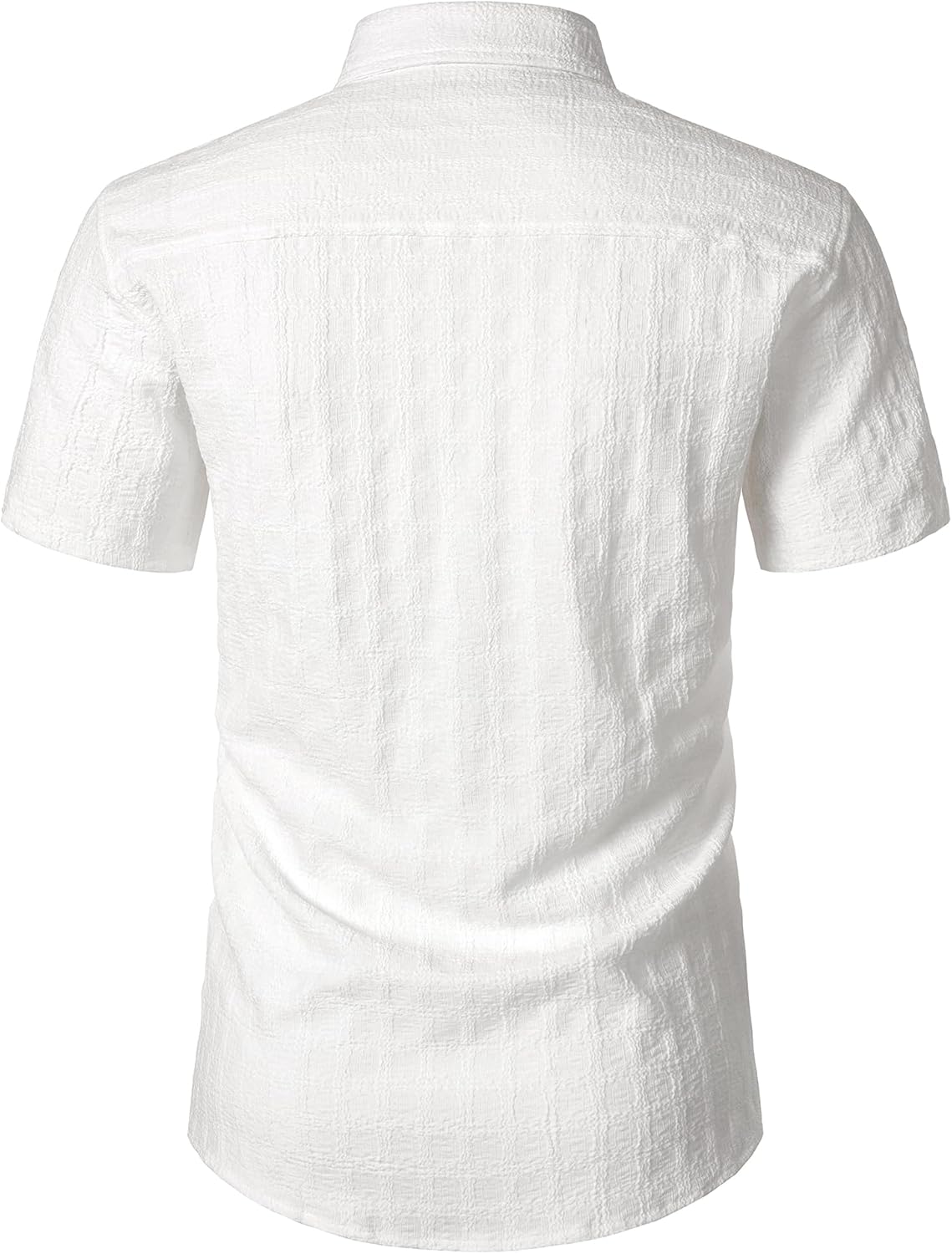 ZEROYAA Men's Knit Shirt Vintage Slim Fit Short Sleeve Button Down Shirts Summer Vacation Beach Tops - Image 3