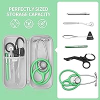 Vista 16 de Funda para estetoscopio Littmann Classic III, Lightweight II S.E de 3M, Acoustica Deluxe de MDF, Cardiology IV, espacio para tijeras médicas