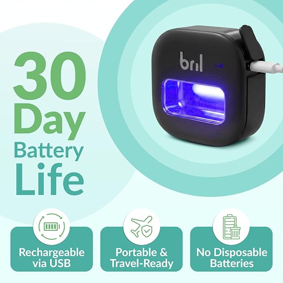 Bril UV-C Toothbrush Sanitizer and Holder, Wall Mounted, Rechargeable