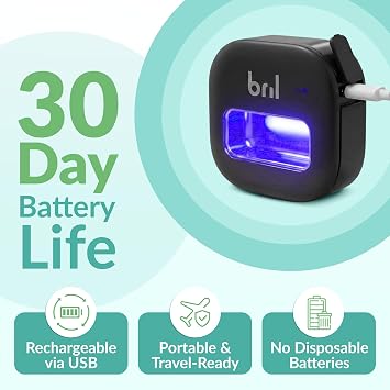 Bril UV-C Toothbrush Sanitizer and Holder, Wall Mounted, Rechargeable