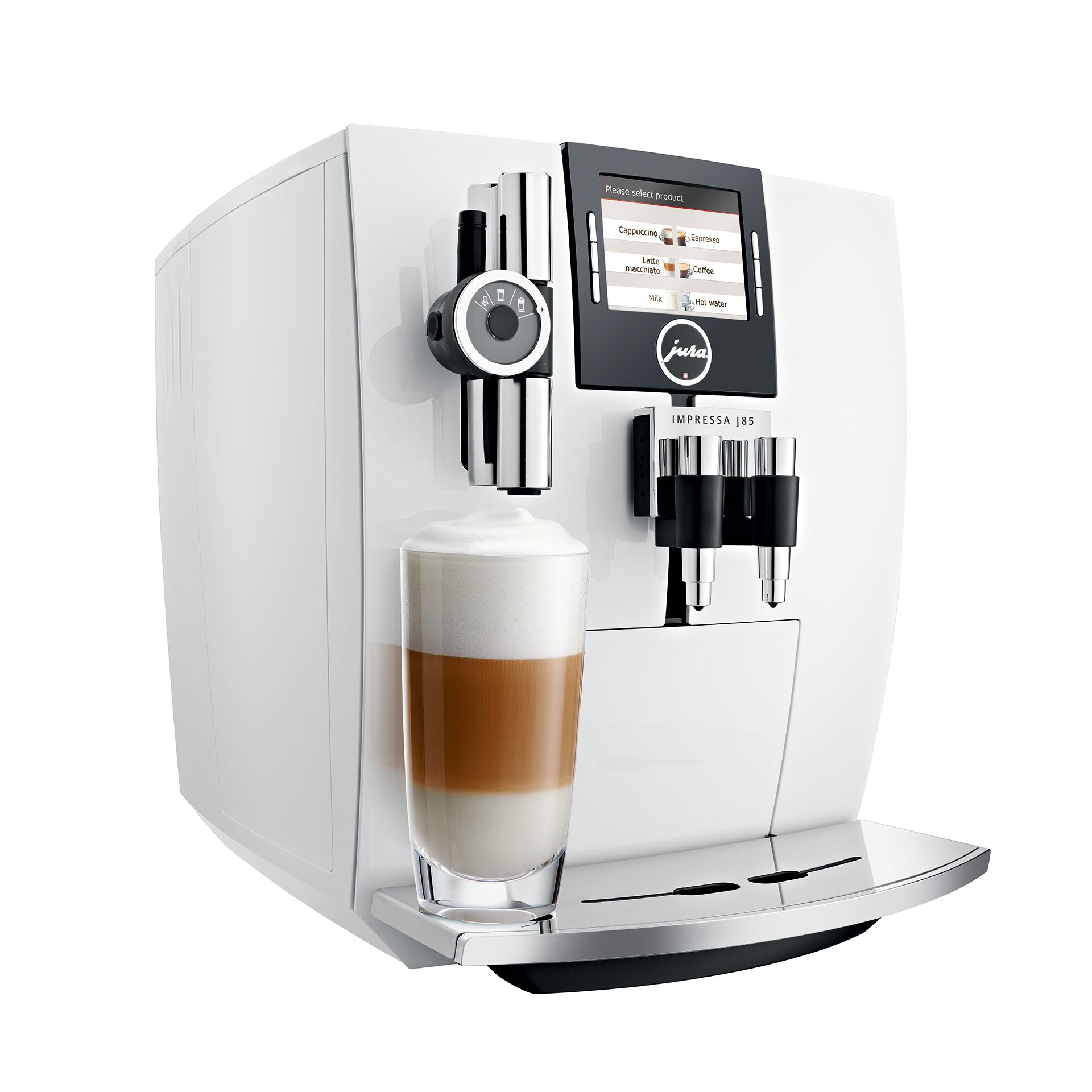 Jura J85 - coffee makers (freestanding, Espresso machine, Coffee beans, White, TFT, Cappuccino, Coffee, Espresso, Hot water, Latte macchiato, Ristretto)