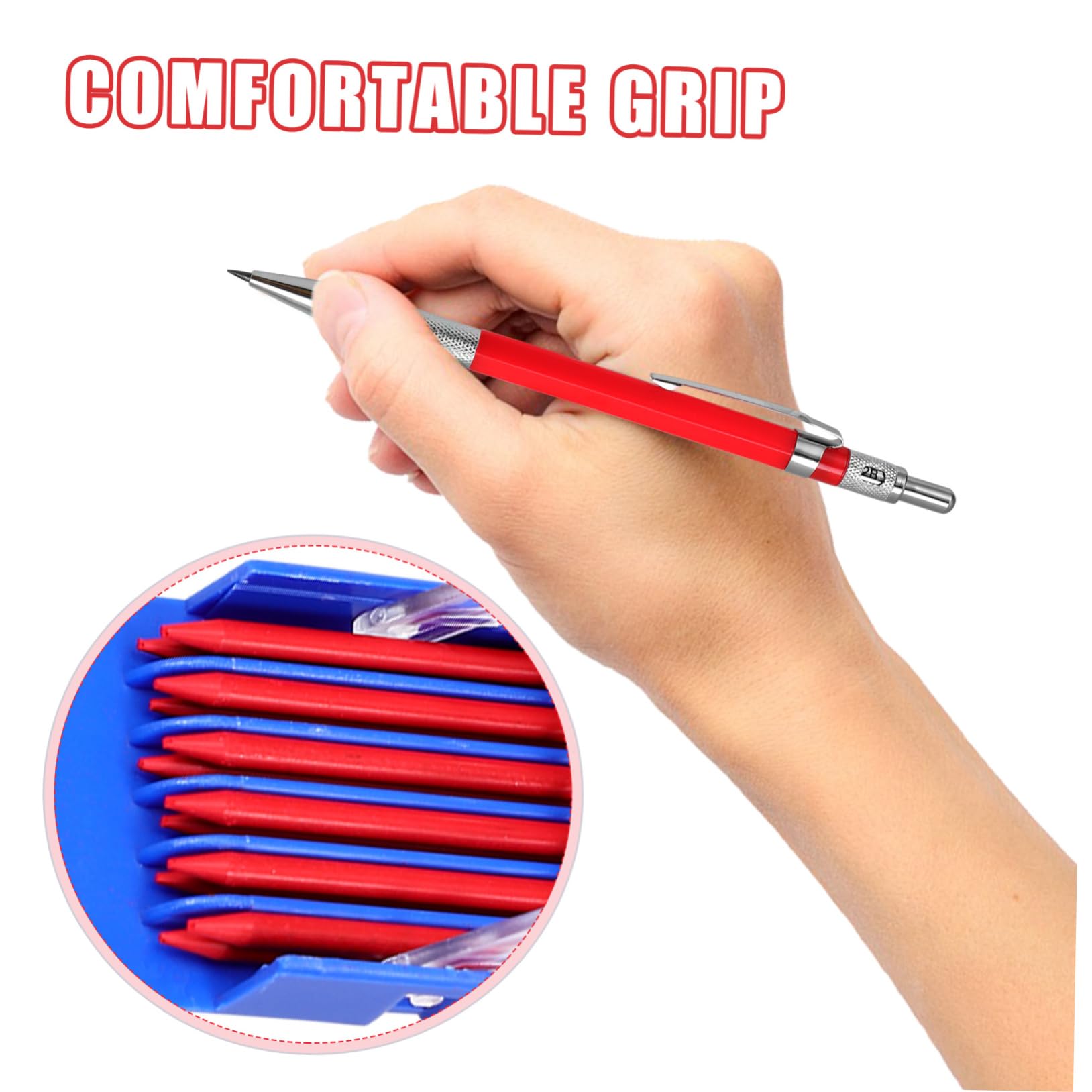 SHINEOFI 5 Sets Tischler Markierungsstift Druckbleistift Bleistifte Rote Stifte Praktische Tischler Bleistifte Technischer Bedarf Drehbleistift Studenten Schreibbleistift Metall