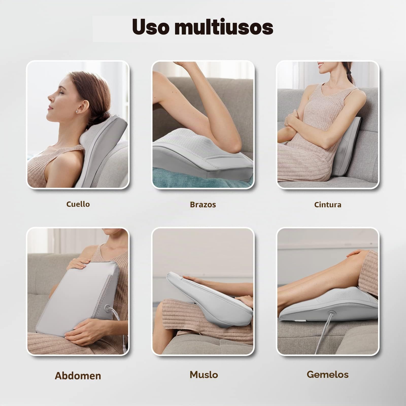 Masajeador Cervical y Espalda con Calor, 3D Shiatsu Amasamiento Masaje, Cervical que Alivio del Dolor Cuello Hombro Espalda Piernas, Regalos Originales Hombres Mujer Madre Papa Amigos