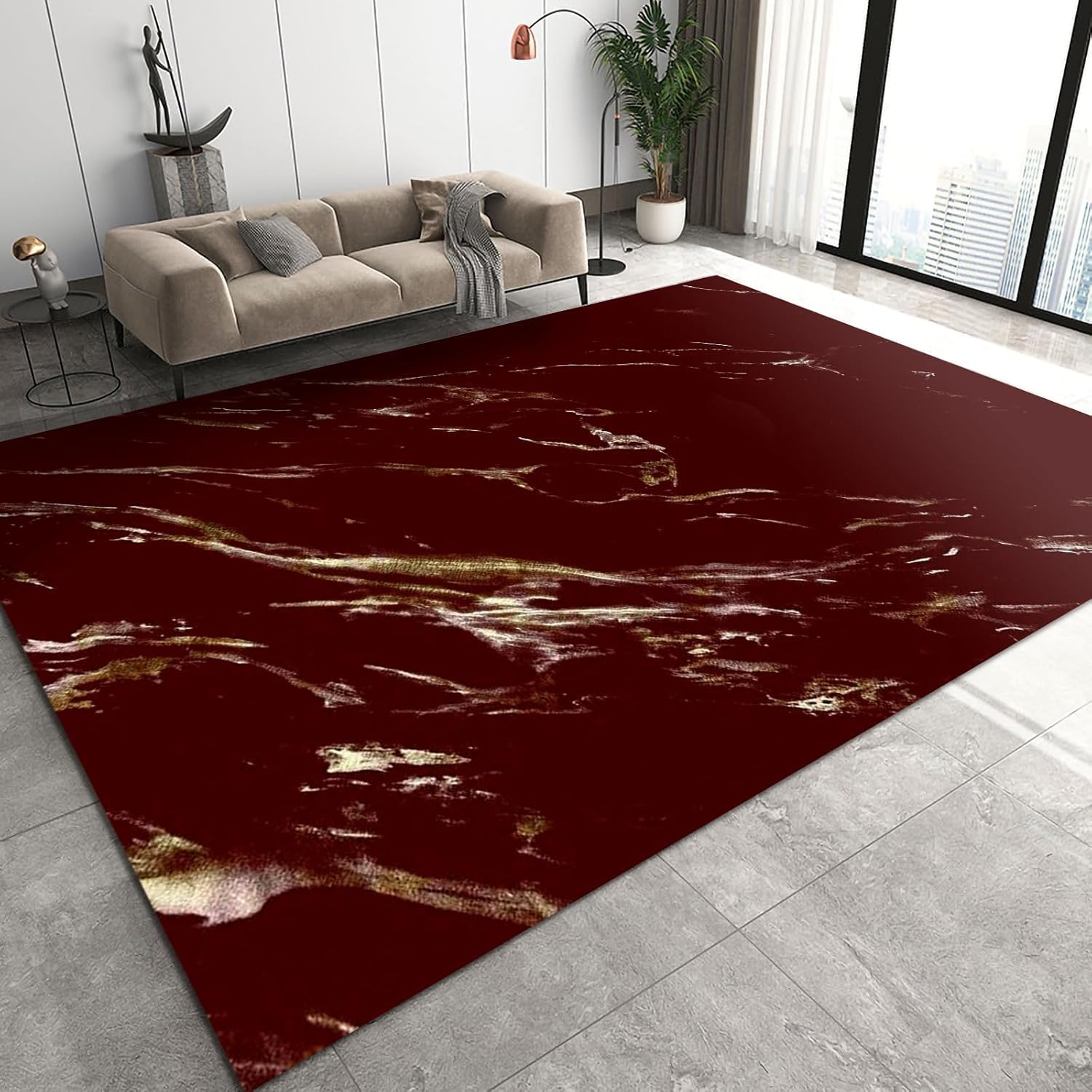 Tapis 3D pour salon et entrée de bienvenue avec envers caoutchouc