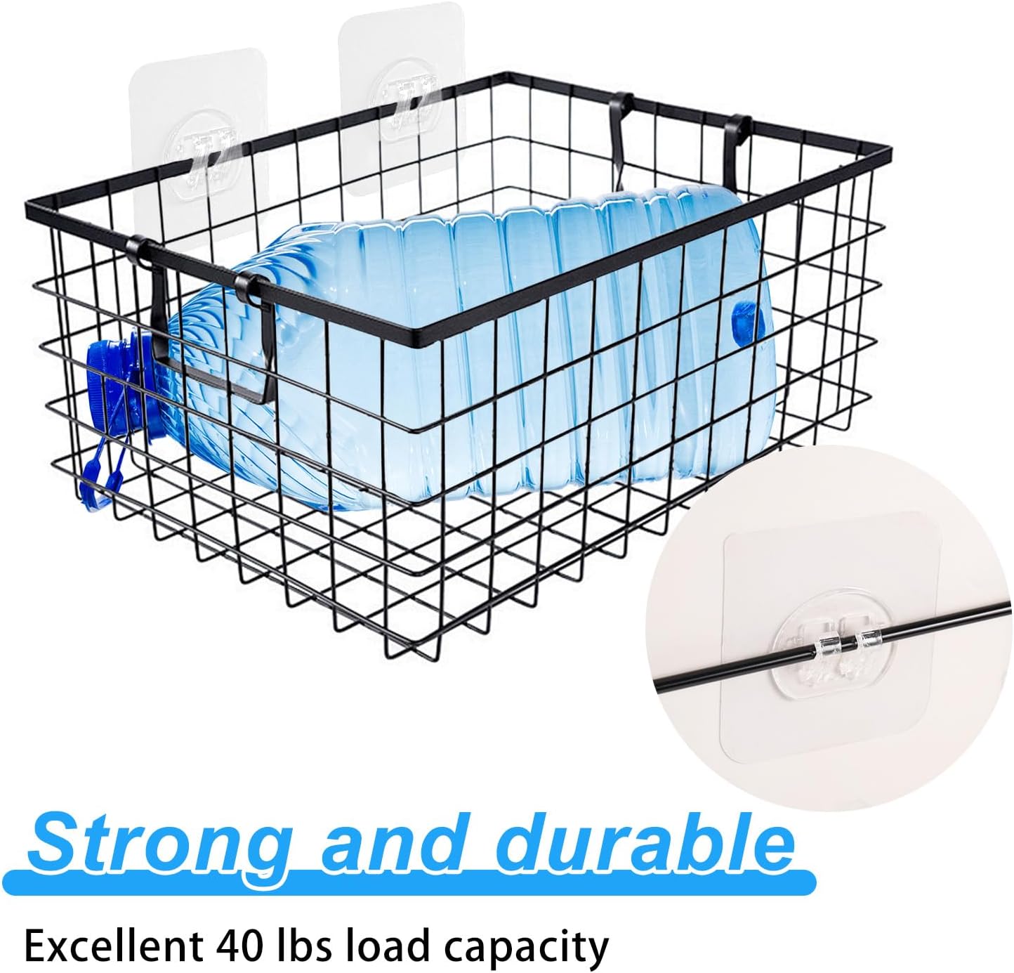lasuroa 14pcs Shower Caddy Adhesive Replacement, 3 Styles Waterproof Shower Adhesive Strips Sticker Hooks No Drilling Wall Mount for Bathroom Kitchen Racks Organizers image 3