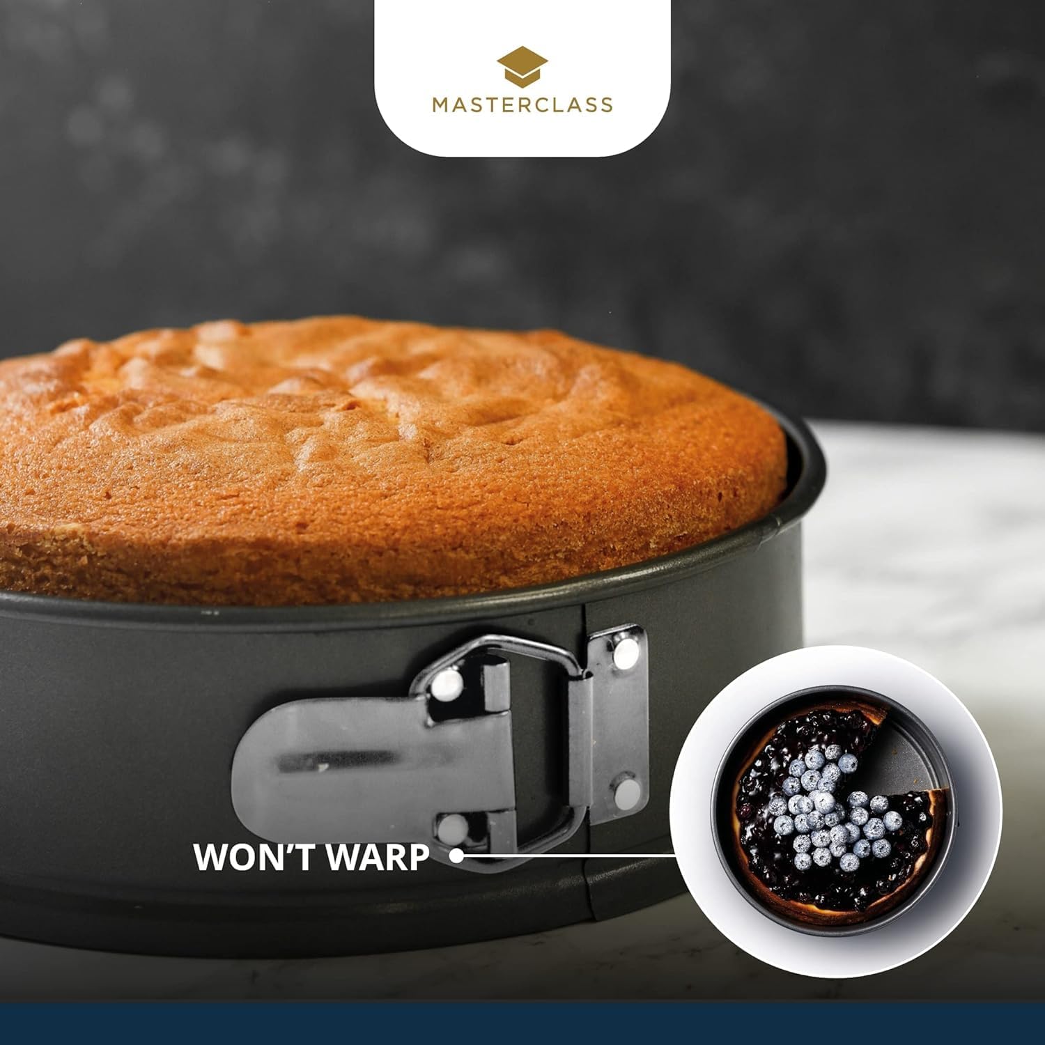 Kitchen Craft Master Class Non-Stick 20cm/8" Springform Round Cake Pan Tin KCMCHB19