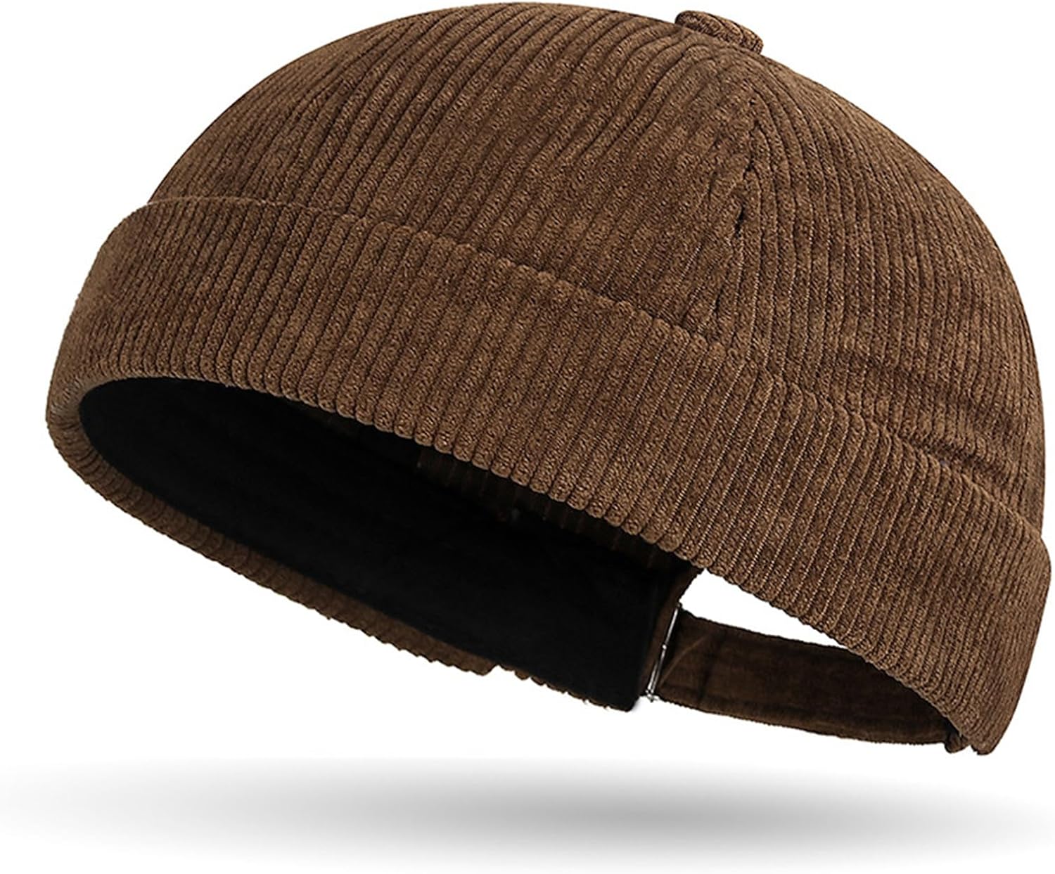 Corduroy Brimless Hat for Men Women Solid Rolled Cuff Docker Cap Harbour Beanie Hats Landlord Hat Sailor Cap K274