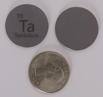 Tantalum (Ta) 25mm Metal Disc for Collection or Experiments