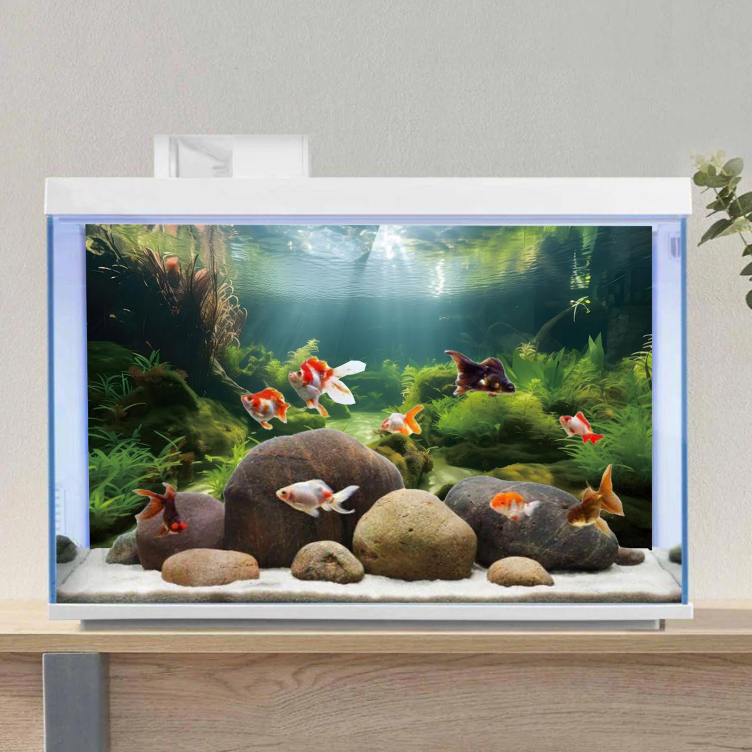 MIRRORANG 61x30cm Underwater Aquarium Background Seagrass Aquatic Plant Background River Bed & Lake Fish Tank Background Vinyl Background - Image 4