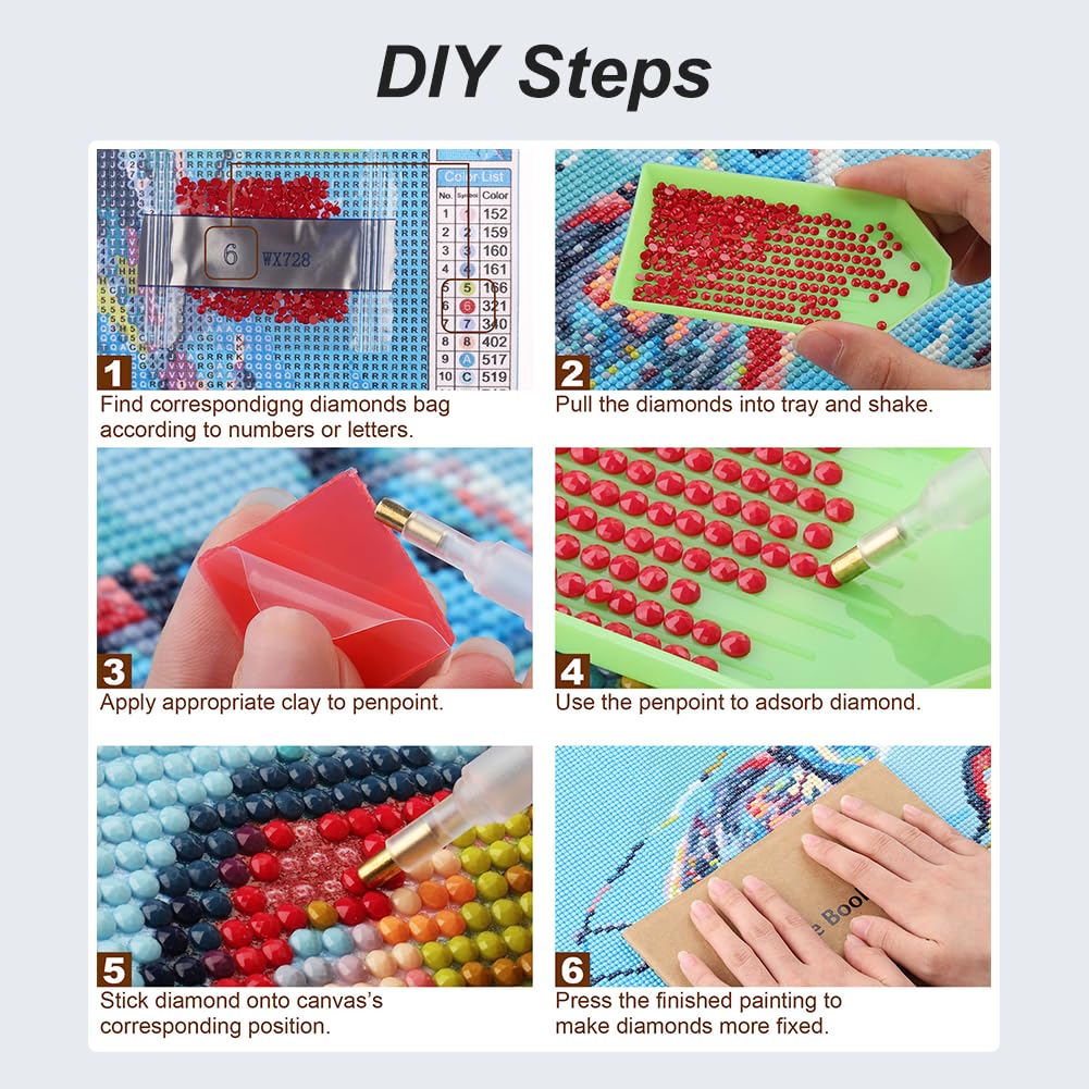 Acudotr Bird Diamond Painting Kits for Adults 5D DIY Diamond Art Kits for Beginners Full Drill Diamond Painting Kits for Home Wall Decor 12x12 Inch - Image 6