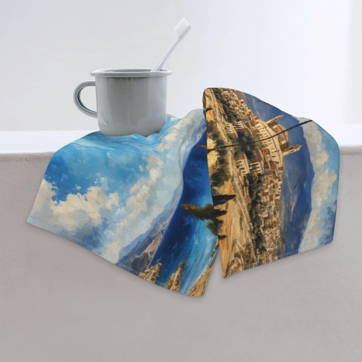 Palm Tree Tropical Print Hand Towels for Kitchen, Decorative Bathroom Towels Decor Farmhouse Cute for Men Women Gifts