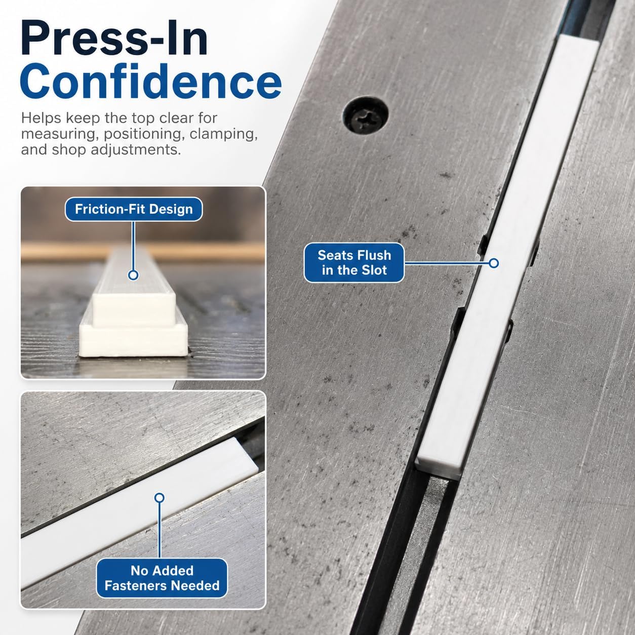 SplashNColor T Profile Mitre Slot Guide Sled Rail Insert Compatible with Craftsman Table Saw 137.218250 – Press-In Slot Repair | Steady Jig Travel for Woodworking Setups