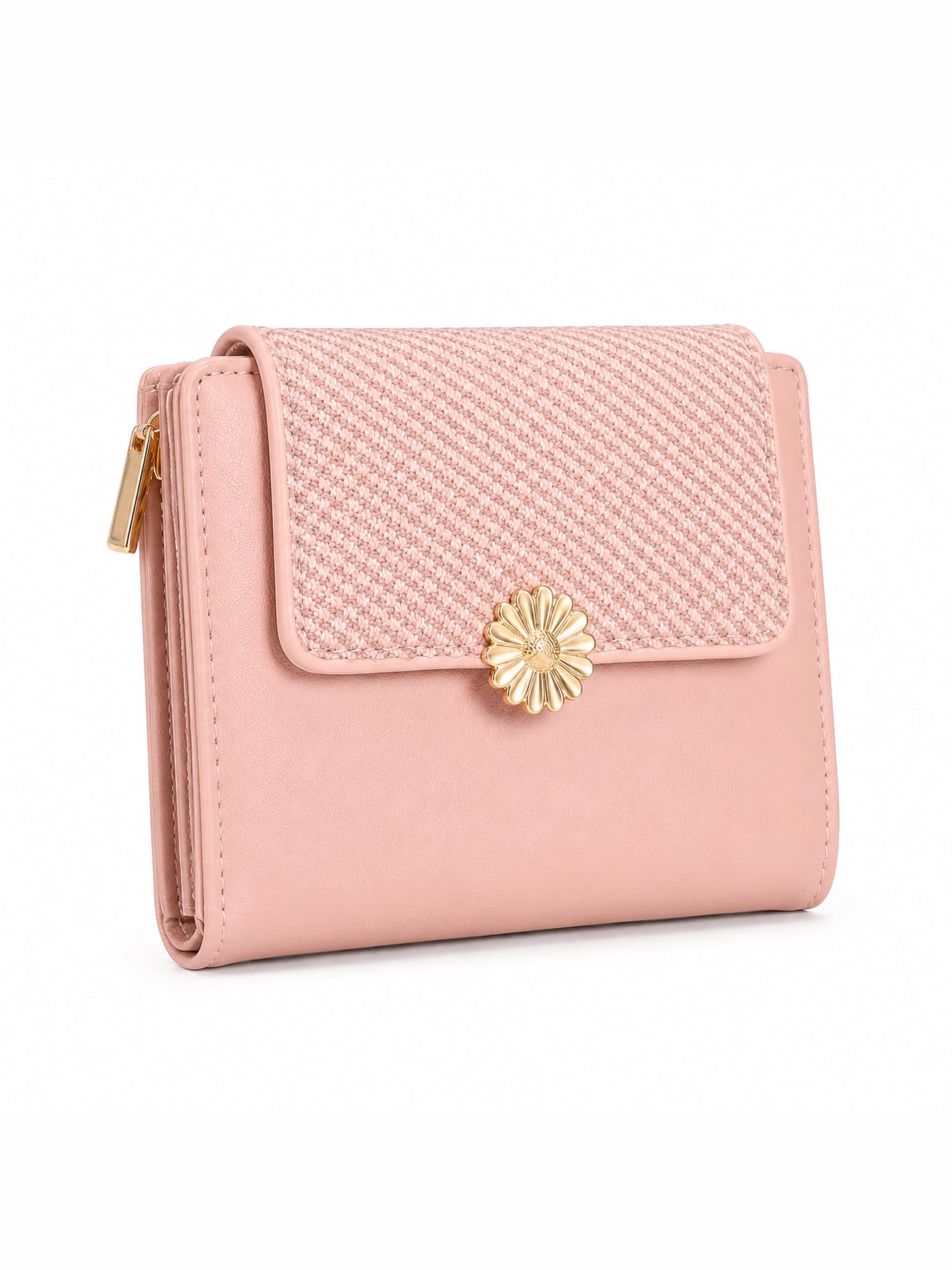 Women's Compact Bi-Fold Wallet with Zip Coin Pocket, 6 Card Slots-image-35