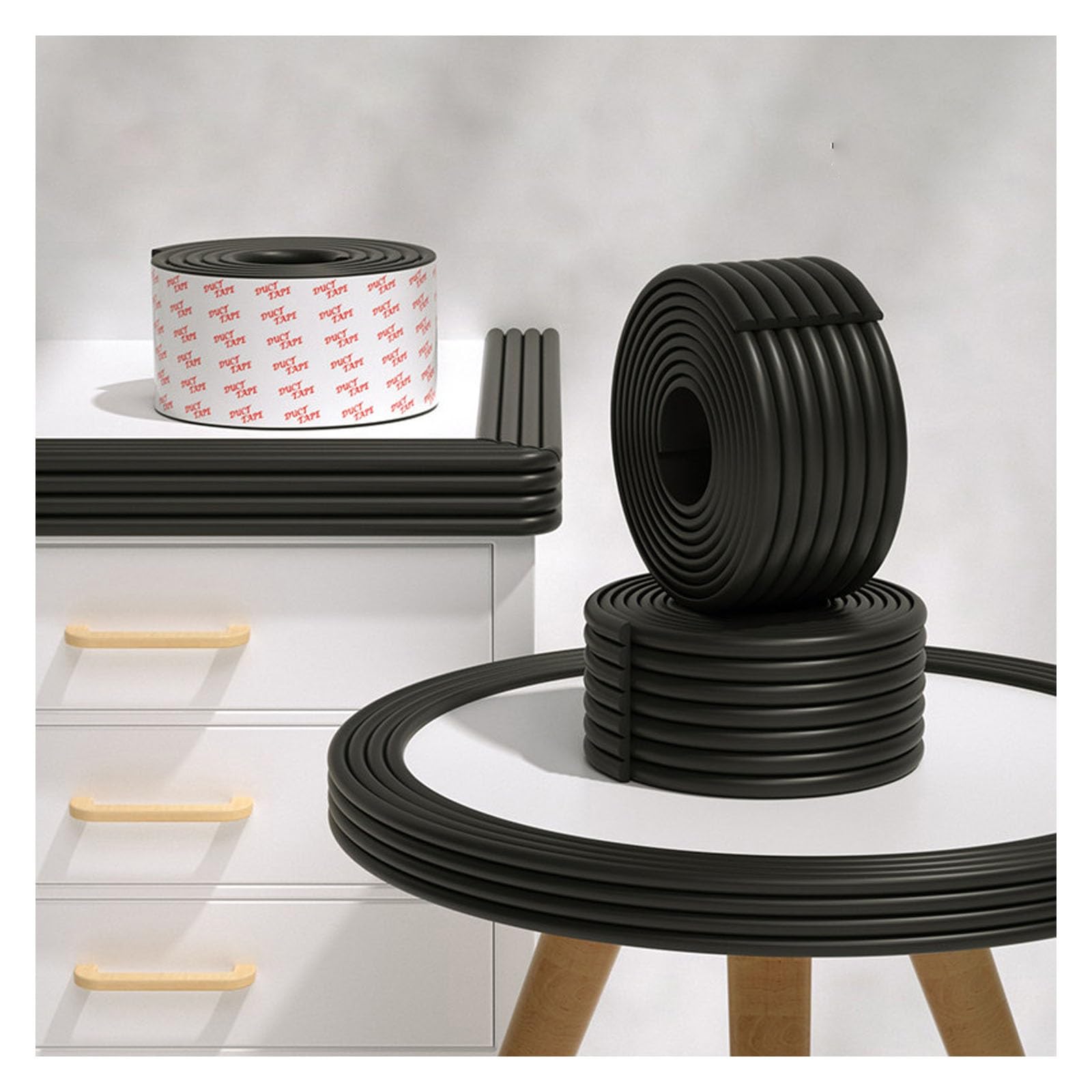 YPIOUREN Edge Guard, Proof Foam Padding, Foam Corner Protectors with Strong Adhesive Tape(Black,500cm (196.9 in))
