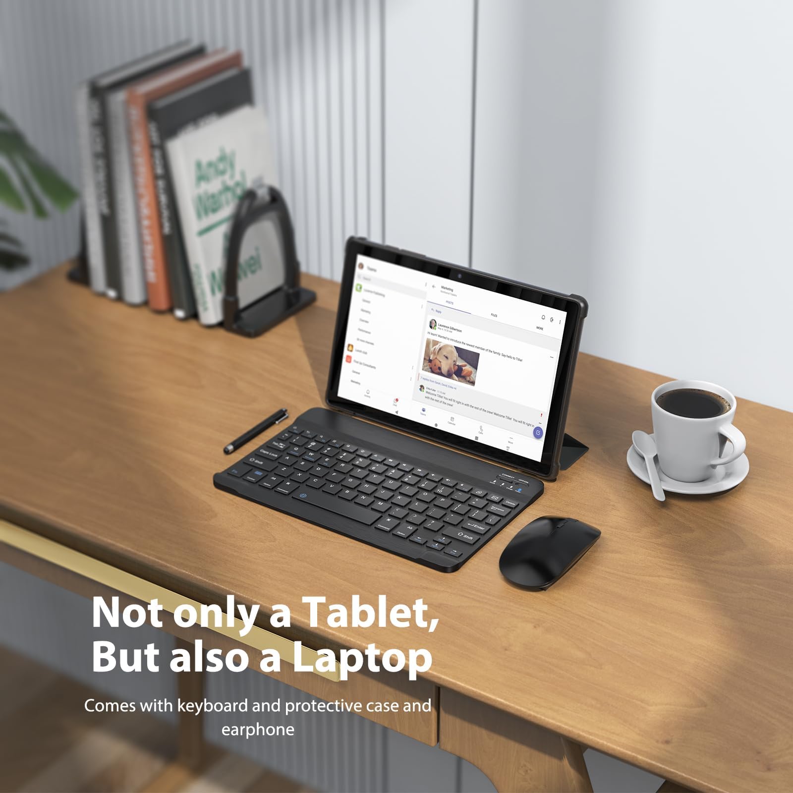 Tablet 10 Pollici, Tablet con 36GB RAM+128GB ROM/2TB TF, Octa Core 2.0Ghz, 5G WiFi, 8000mAh, BT5.0, 8+5MP, Widevine L1, FM, Android 15 Tablets con Tastiera e Mouse/Penna/Auricolar