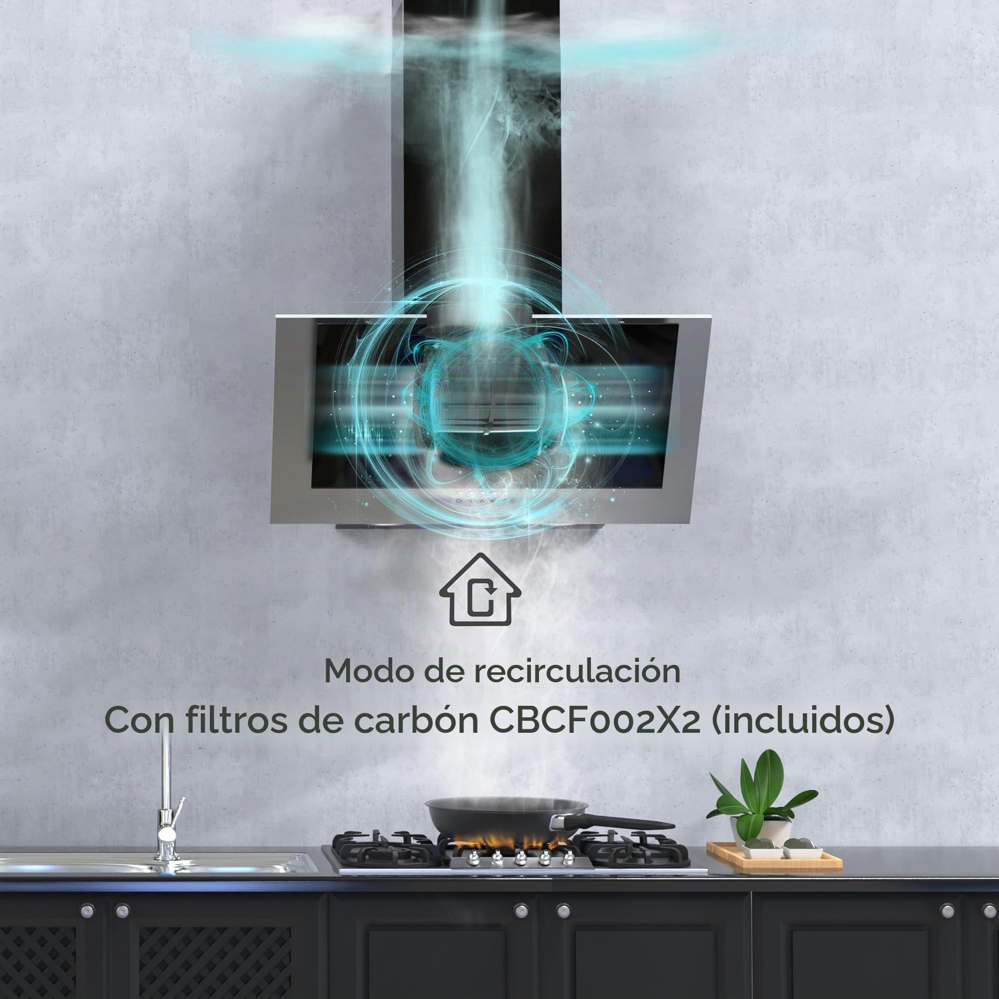 CIARRA CBCF002X2 - Filtro de campana extractora para extractores de ventilador (paquete de 2)