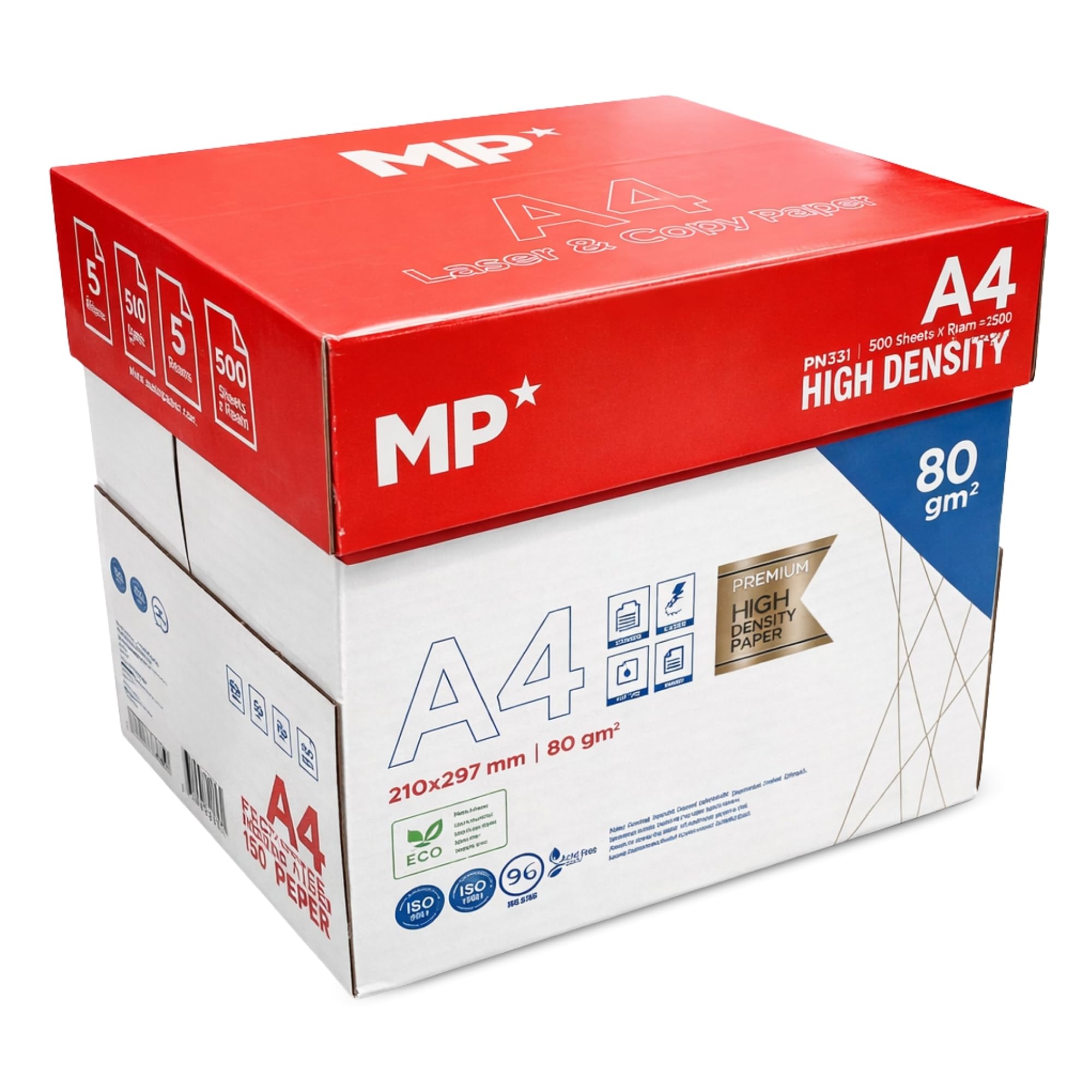 TECHZOCO Papel Fotocopiadora Din A4, Papel de Oficina A4, Papel Multifuncional A4, Papel para Impresora A4, Papel Fotocopiadora, 80 gramos, Tamaño A4, Incluye 5 paquetes de 500 hojas cada uno