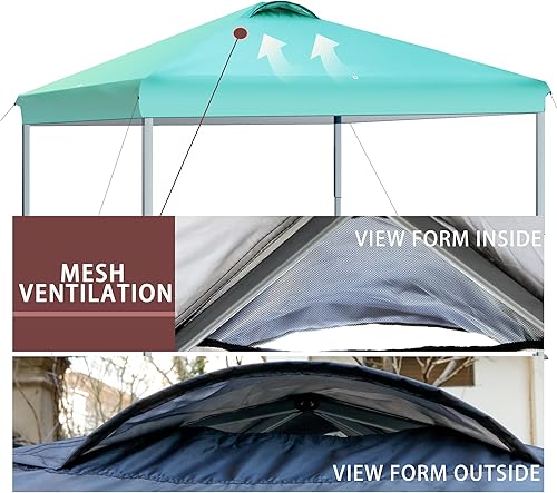 Miniatura 9 de SlowSnail Tienda de campaña desplegable para exteriores, 10 x 10 pies, color rojo refugio solar instantáneo