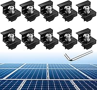Vista 1 de 10pcs Solar Panel End Clamp 30mm/35mm, Anbte Aluminum Z Brackets for Solar Panels Solar Mounting Brackets Kit with Nuts Bolts for Solar Panel Pv