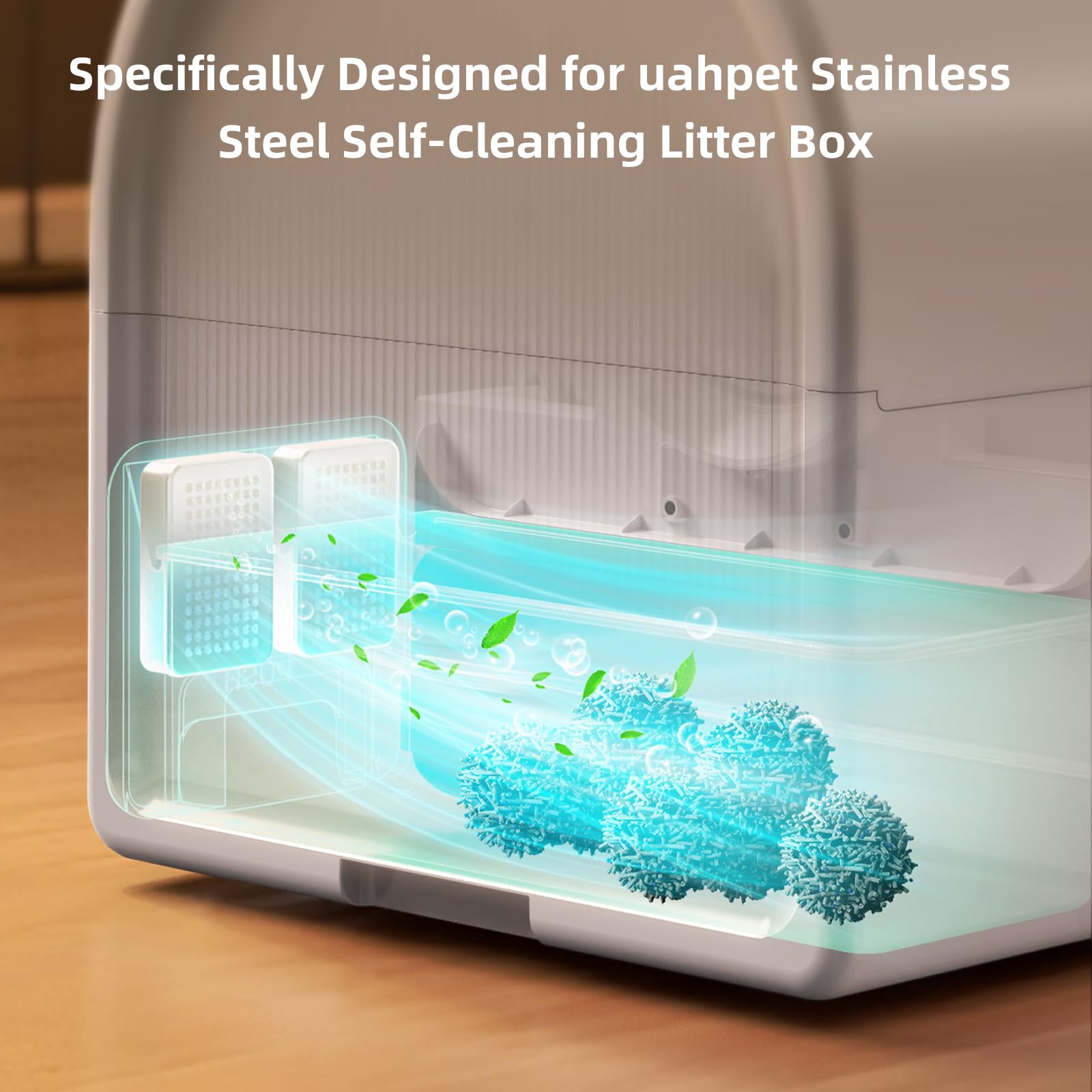 uahpet Cat Litter Deodorizer for Stainless Steel Self-Cleaning Cat Litter Box, Automatic Cat Litter Box Odor Control, 4 Pack - image 3