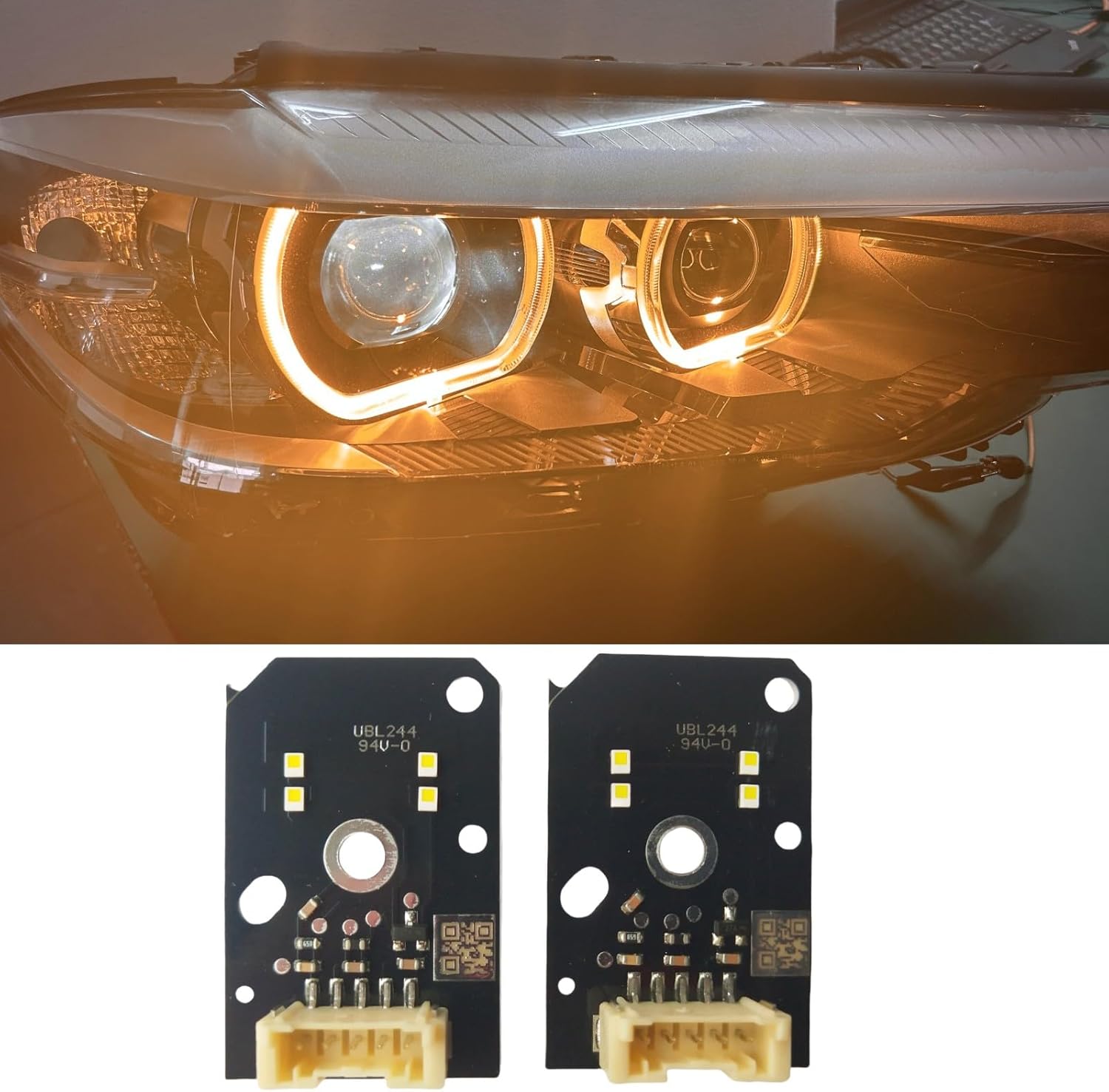 CSL Yellow Golden Eye DRL Chips For 2017-2020 B-MW G30 530i 530iX 530e 540i 540iX M550iX 540dX Non-Adaptive LED Headlight, 63117214934, Yellow DRL Boards (Yellow)