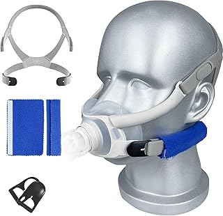 CPAP Headgear Strap with Magnetic Clips and Headgear Cover for Resmed Airfit F40 CPAP Headgear Supplies Home Ventilator Accessories Fit for Airfit F40 Full Face Mask (Grey, Large)