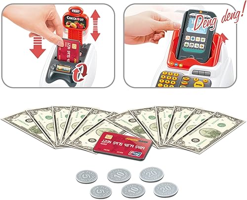 Miniatura 3 de Juego de caja registradora de juguete de simulación, juego de cajero de compras, con máquina de tarjetas escáner, juguete, alimentos, frutas, juego