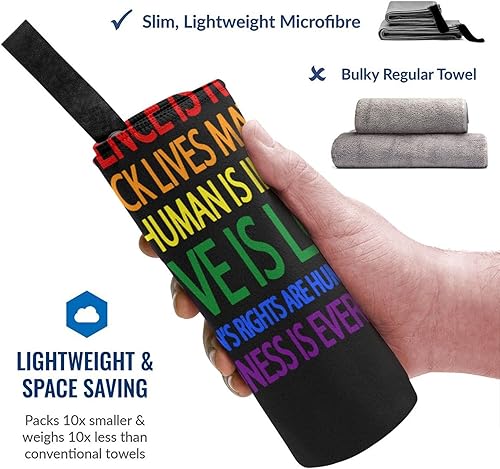 Vista 4 de Beach Towel Science is Real Black Lives Matter Sand-Free Towels for Travel Sports Quick Dry Camping Towels