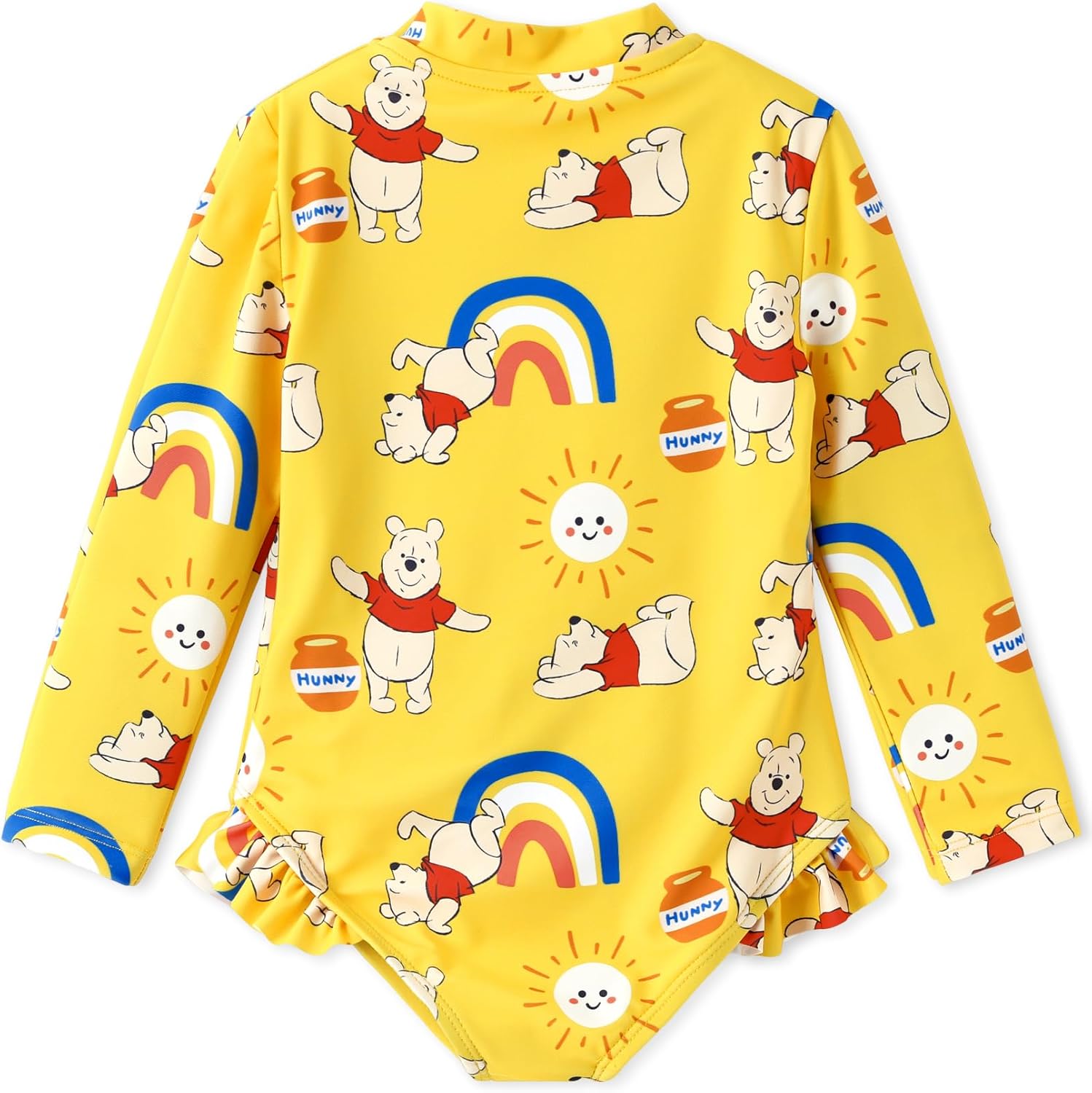 Disney Frozen Stitch Princess Minnie Mouse Girls Swimsuit Long Sleeve Rashguard UPF 50 One Piece Bathing Suit Size 3M-13Y