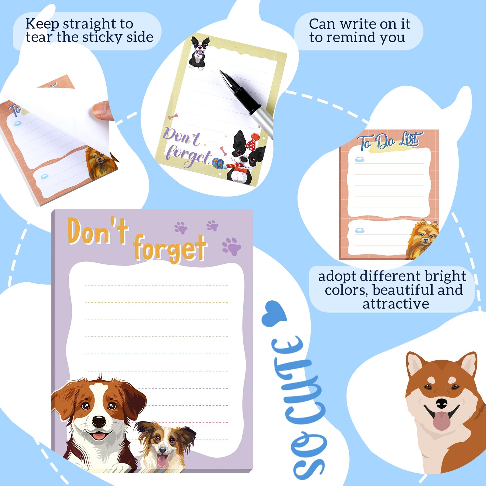 海外製 犬 かわいい 付箋 まとめ売り バラ売り300円〜 Amazon.co.jp: PerKoop 16個パック かわいい犬 付箋 バルク 480枚