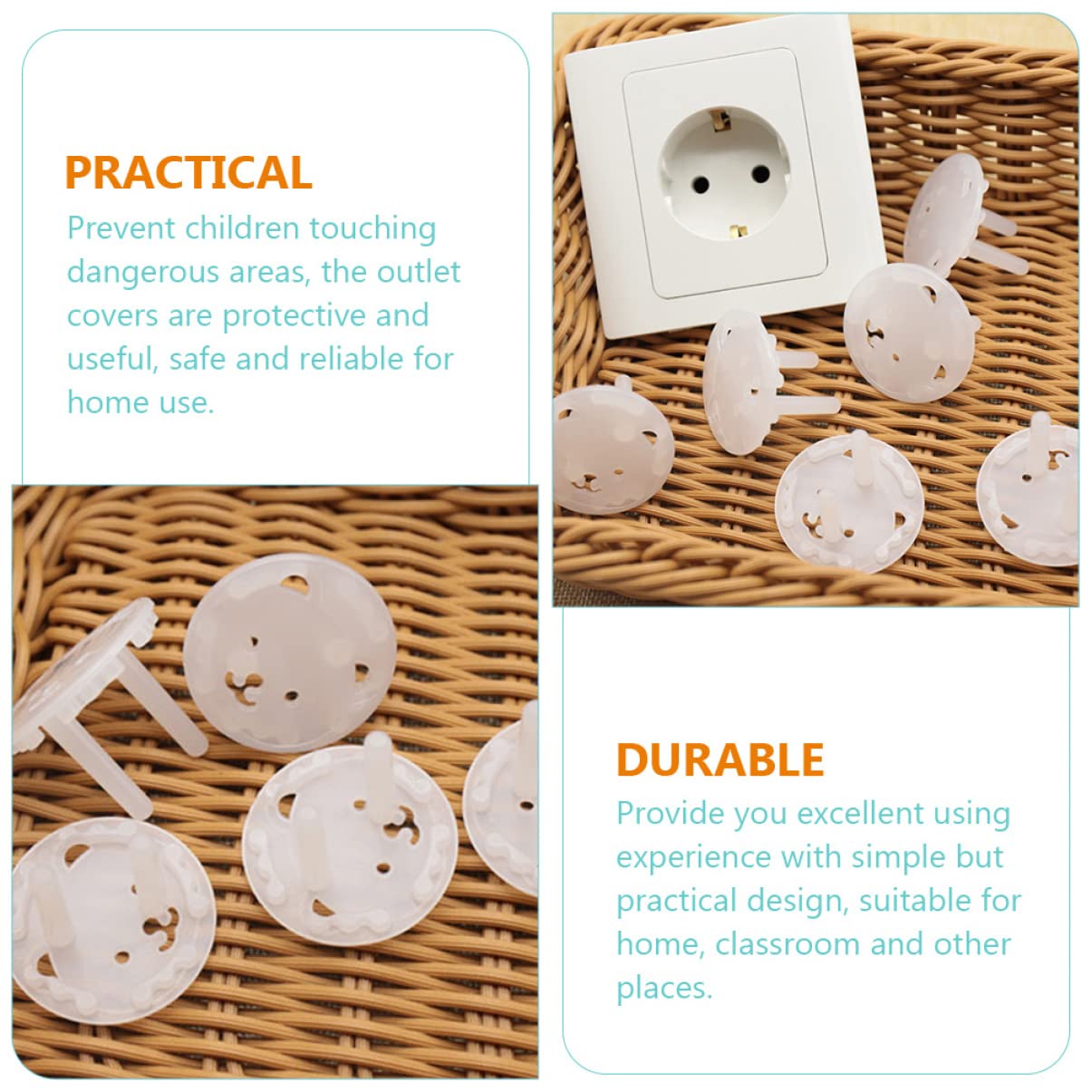 ibasenice 80piezas Cubiertas De Seguridad Para Enchufes De Niño Niña Protector De Salidas Eléctricas Para Bebés Fáciles De Usar Diseño Seguro Para Hogar Para Cocina y Habitaciones