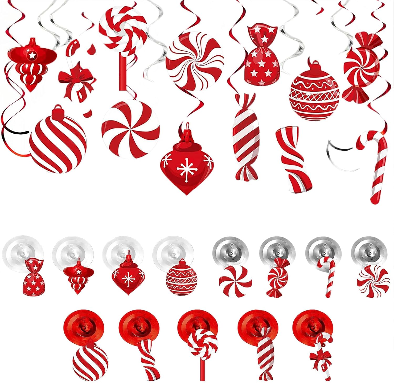 MMDOCO 26PCS Ceiling Christmas Decorations, Christmas Hanging Swirl