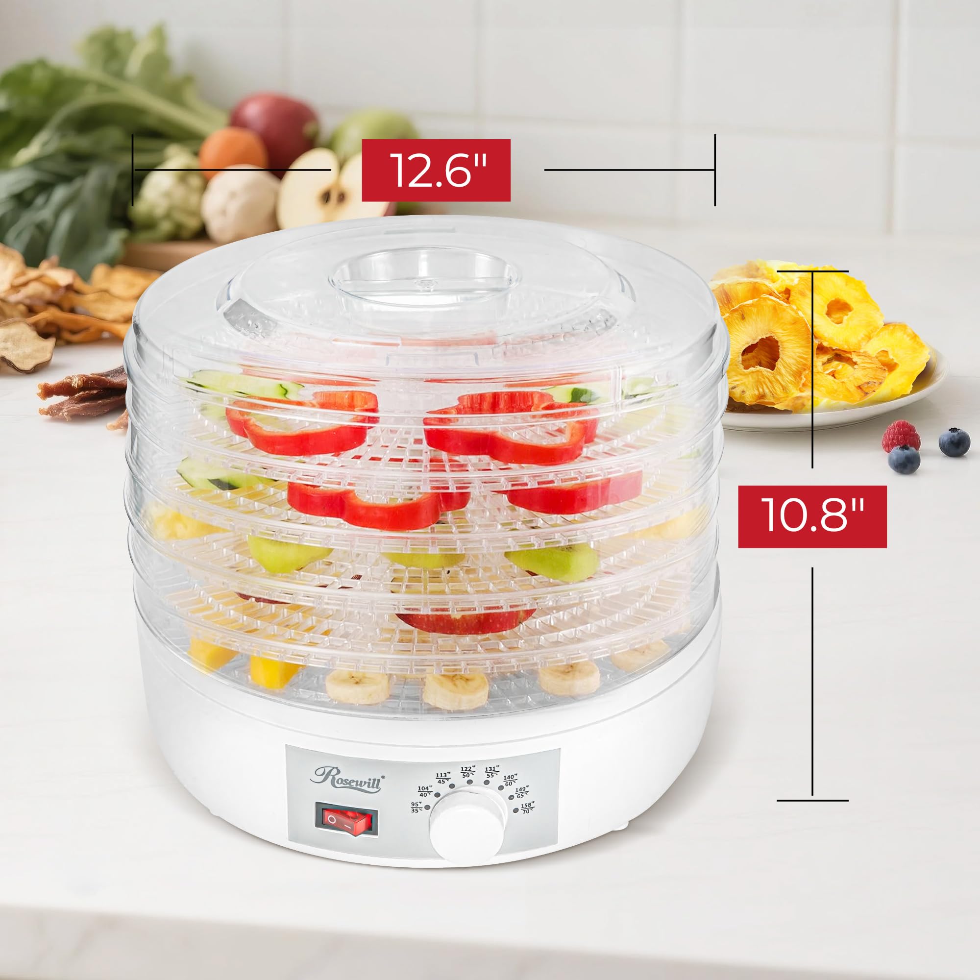 Rosewill Countertop Portable Electric Food Fruit Dehydrator -9