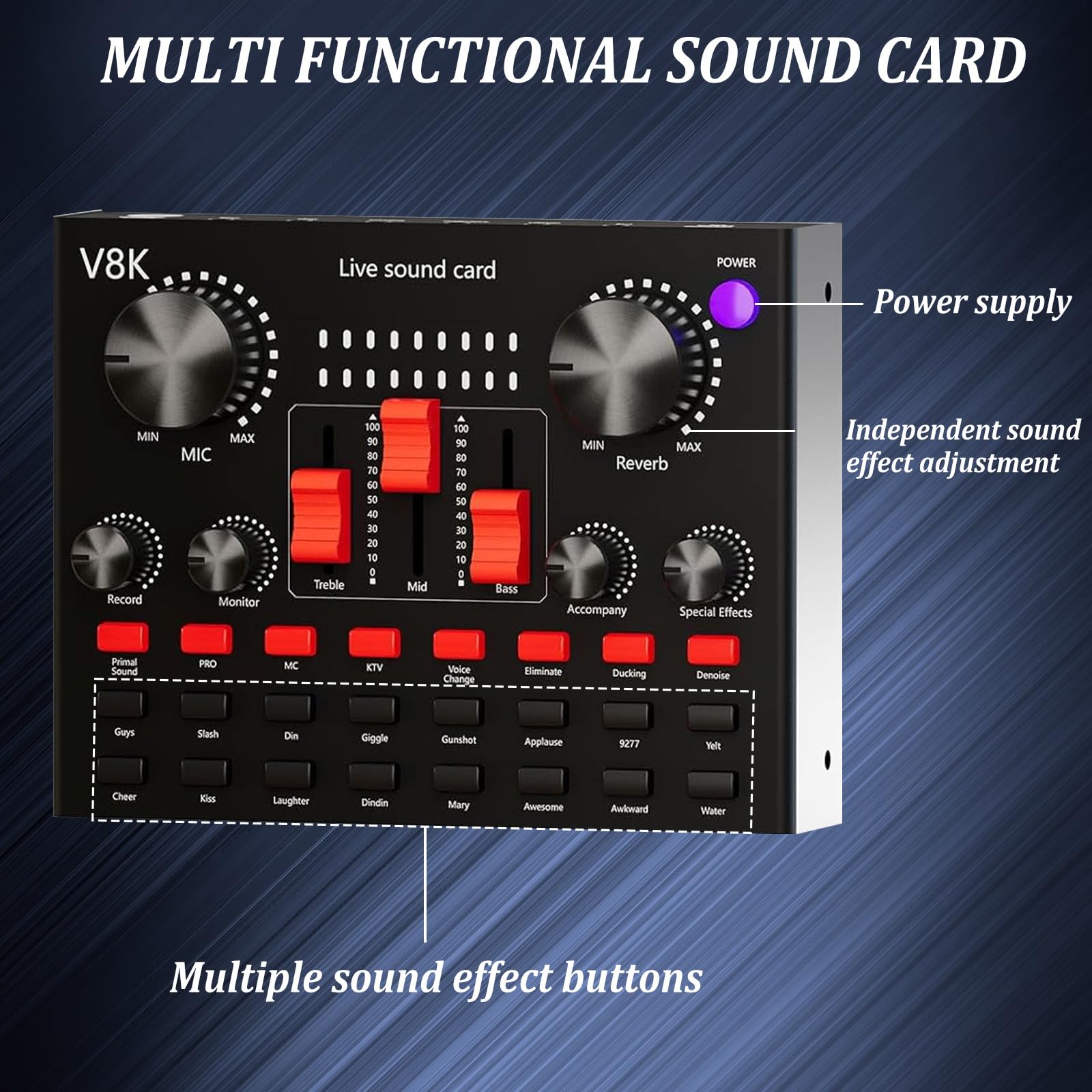 BM800 USB Nieren Kondensator Mikrofon mit Audio-Interface für Live-Streaming, Podcast, Aufnahme