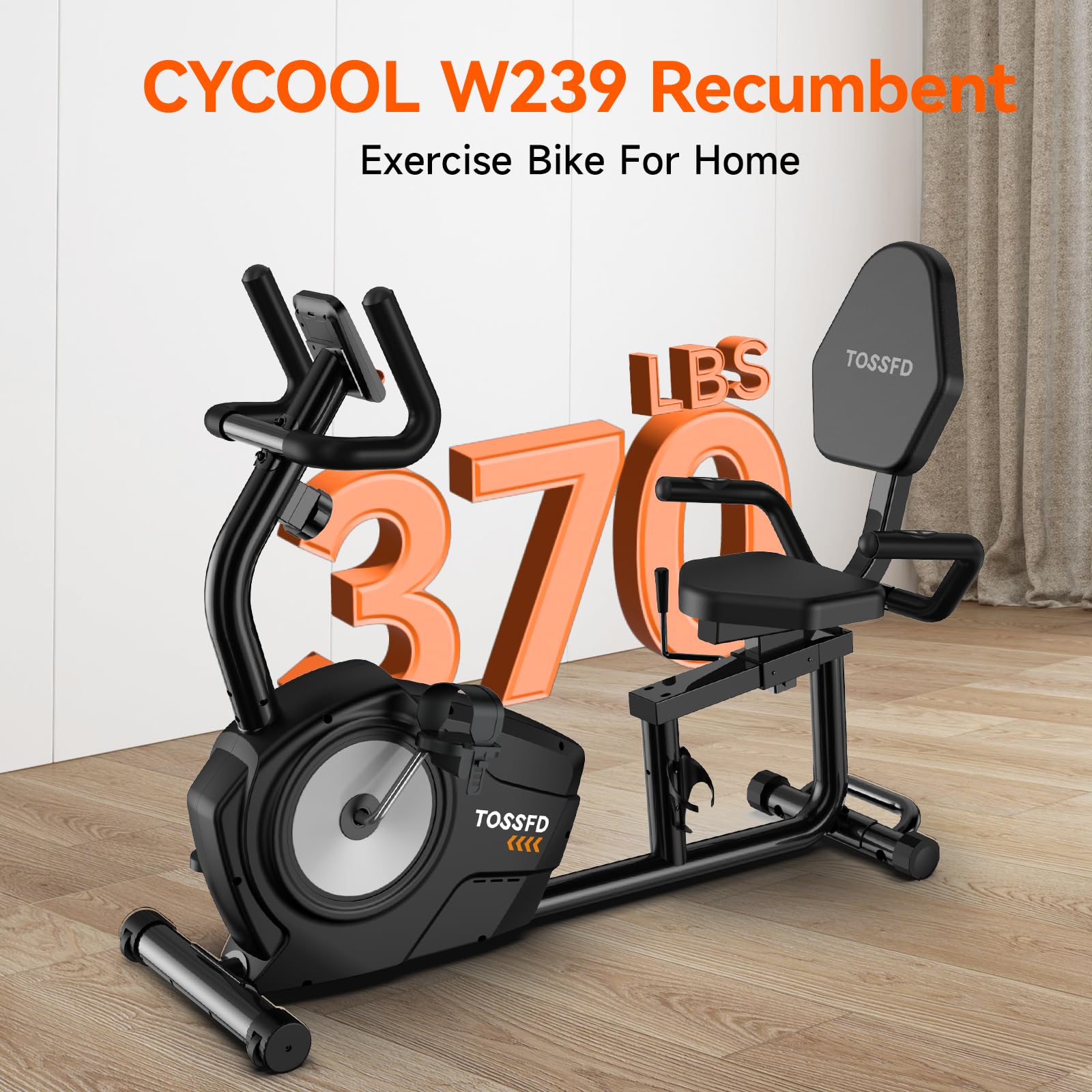 CYCOOL Recumbent Exercise Bike Comfortable Seat MultiFunction LCD